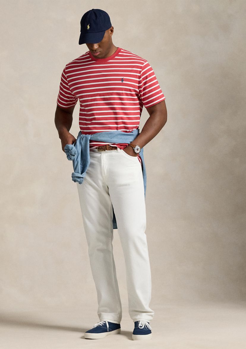 Big & Tall Striped Jersey Crew Neck T-Shirt