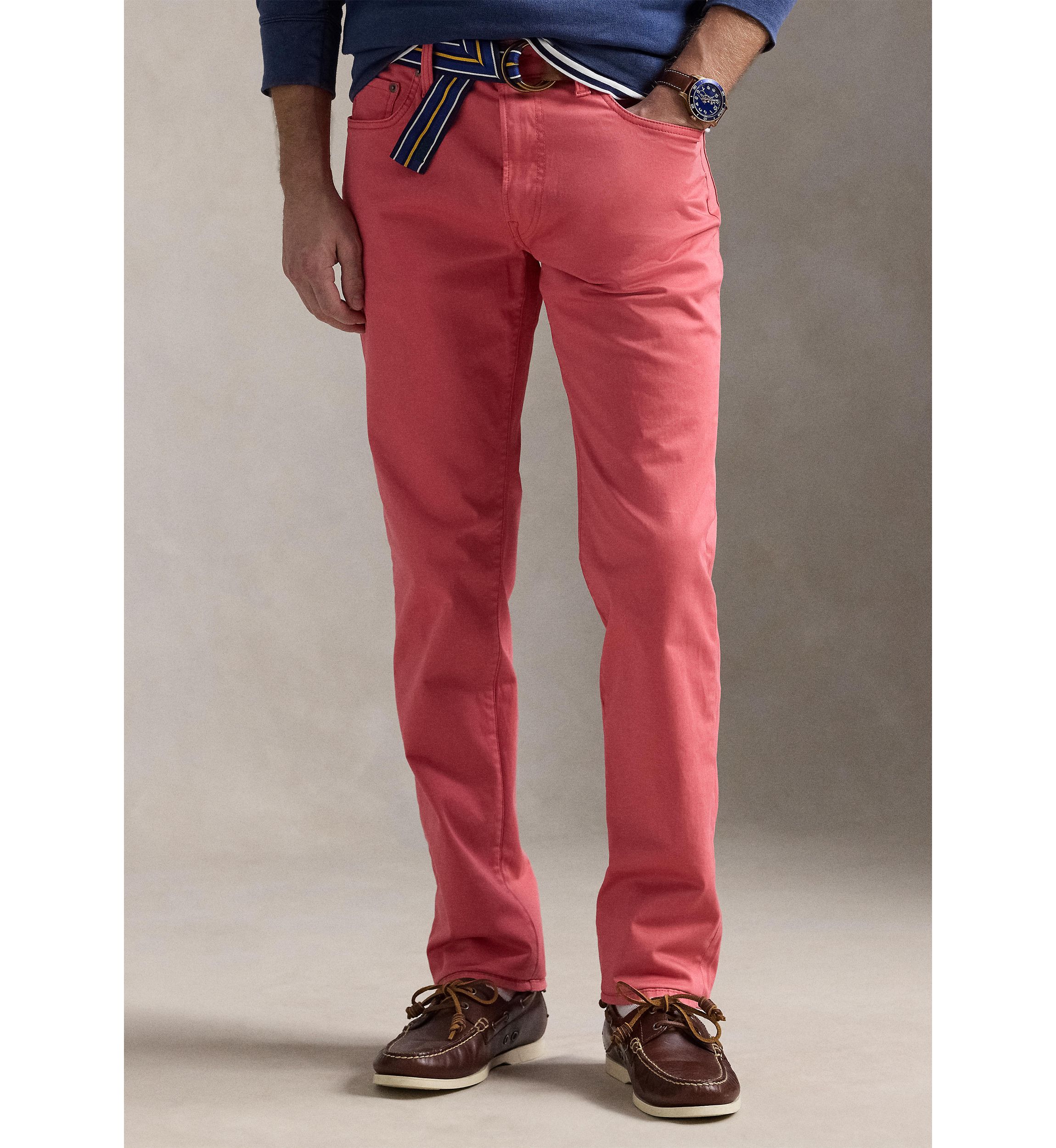Varick Slim Straight Stretch Sateen Pants