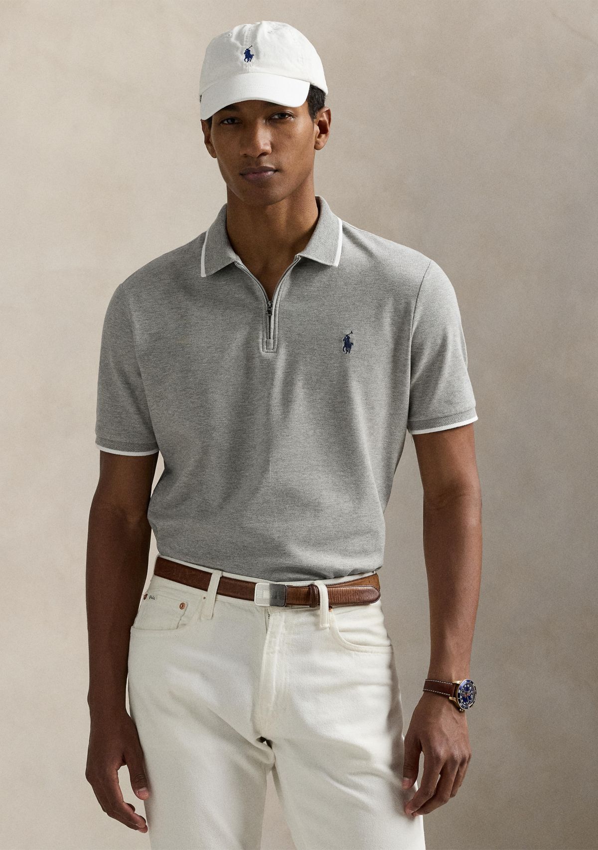 Classic Fit Stretch Mesh Polo Shirt