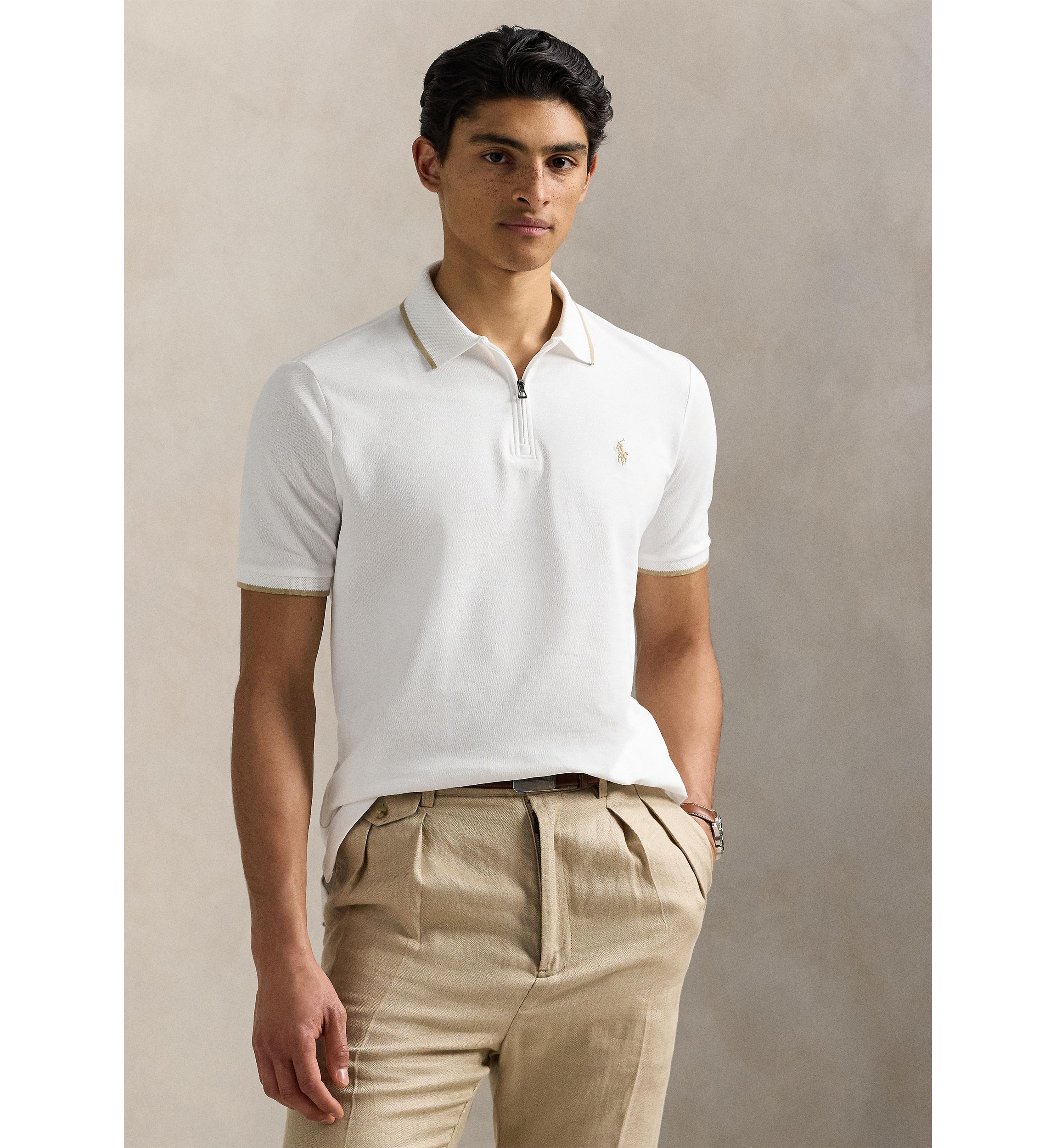 Classic Fit Stretch Mesh Polo Shirt