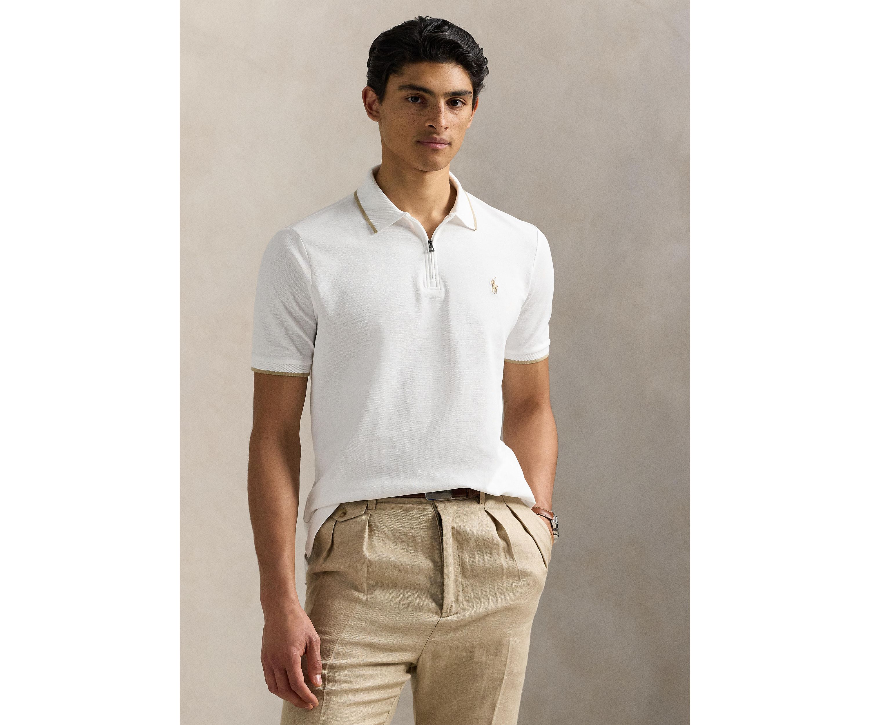 Classic Fit Stretch Mesh Polo Shirt