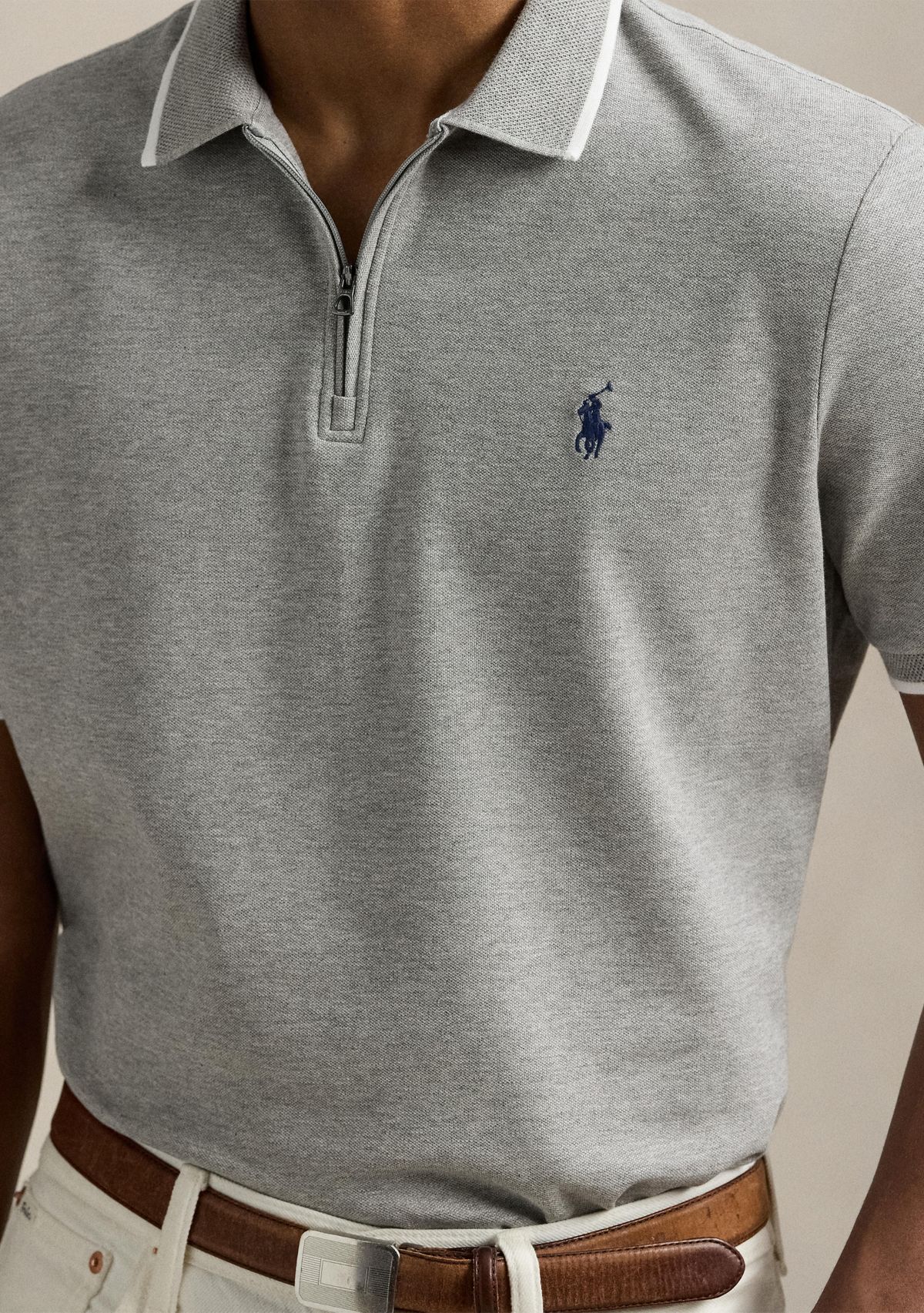Classic Fit Stretch Mesh Polo Shirt