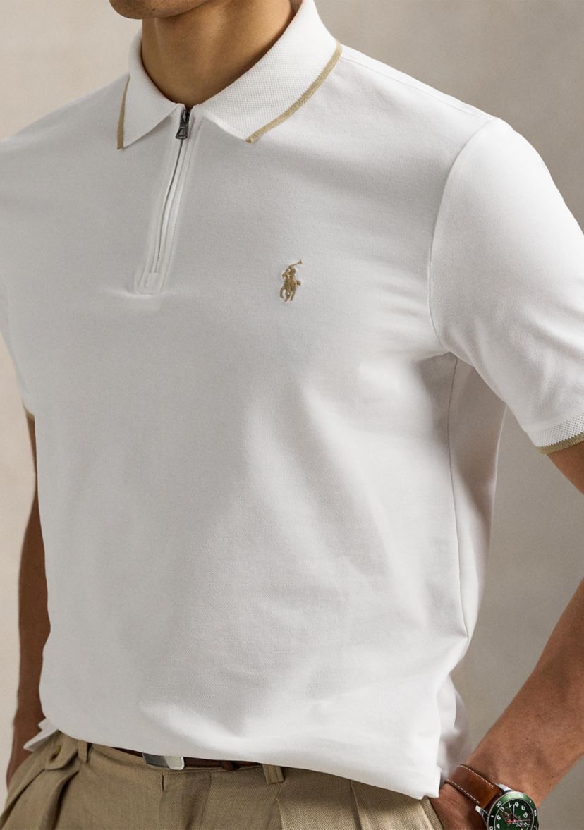 Classic Fit Stretch Mesh Polo Shirt