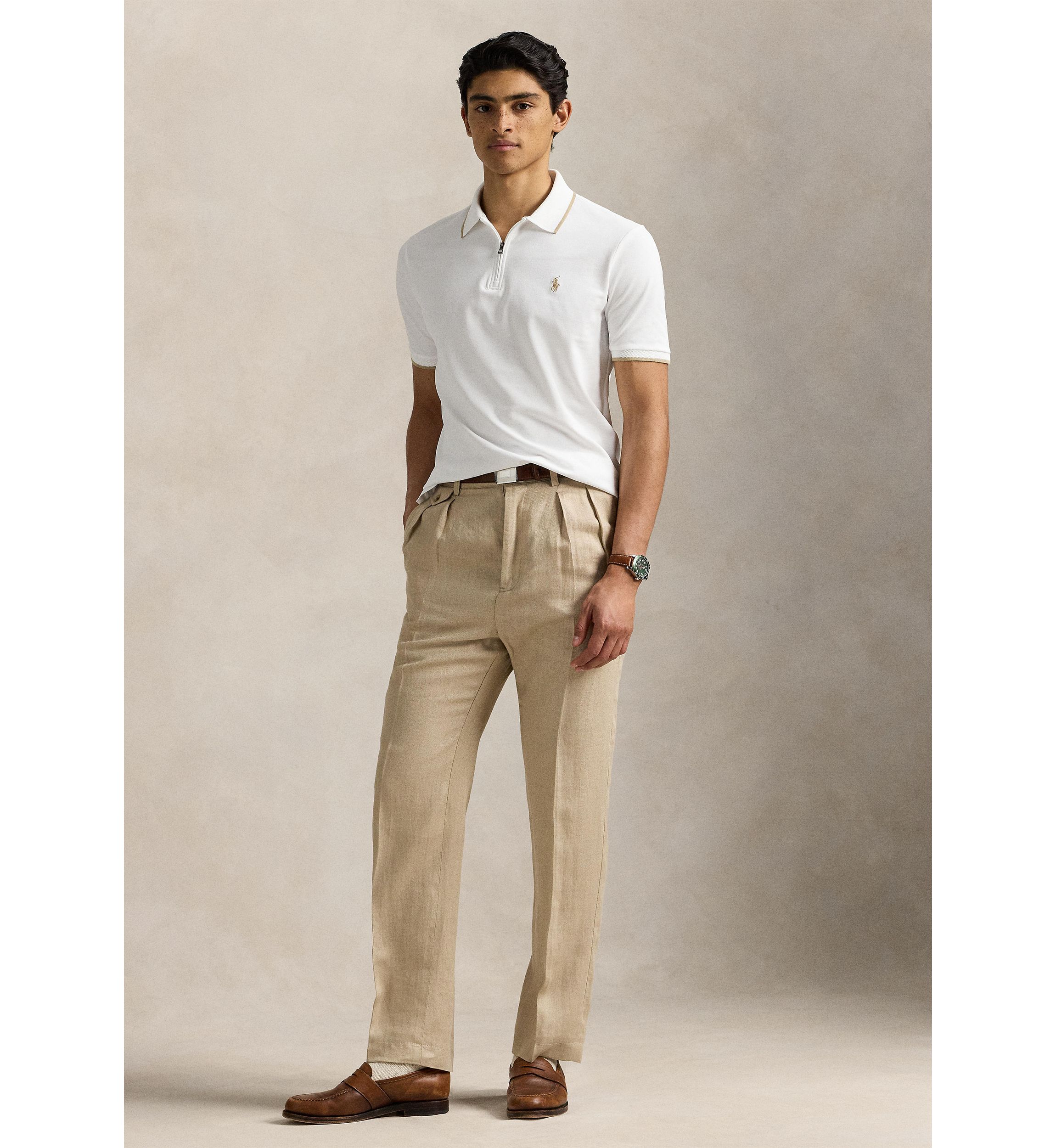 Classic Fit Stretch Mesh Polo Shirt