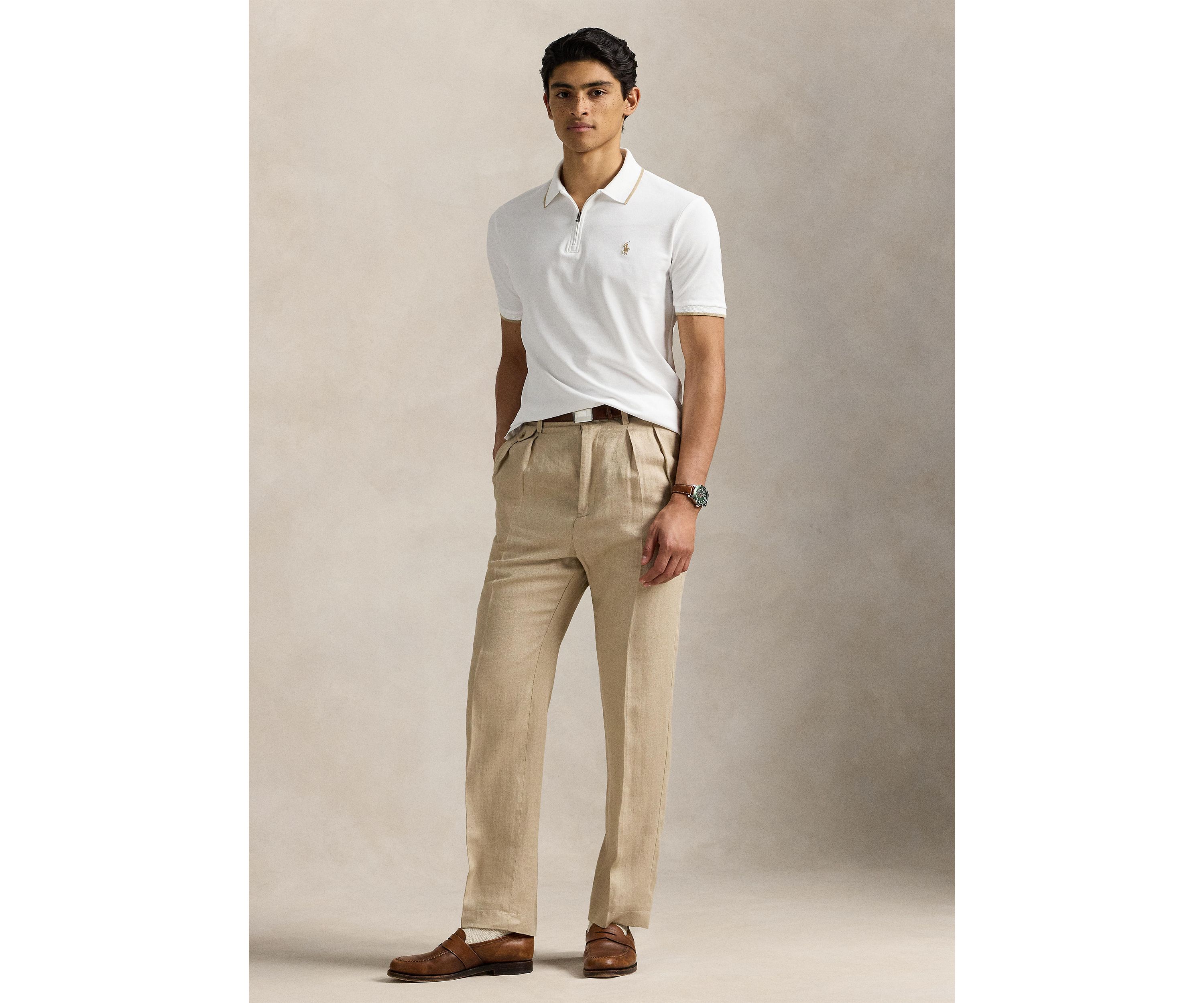 Classic Fit Stretch Mesh Polo Shirt