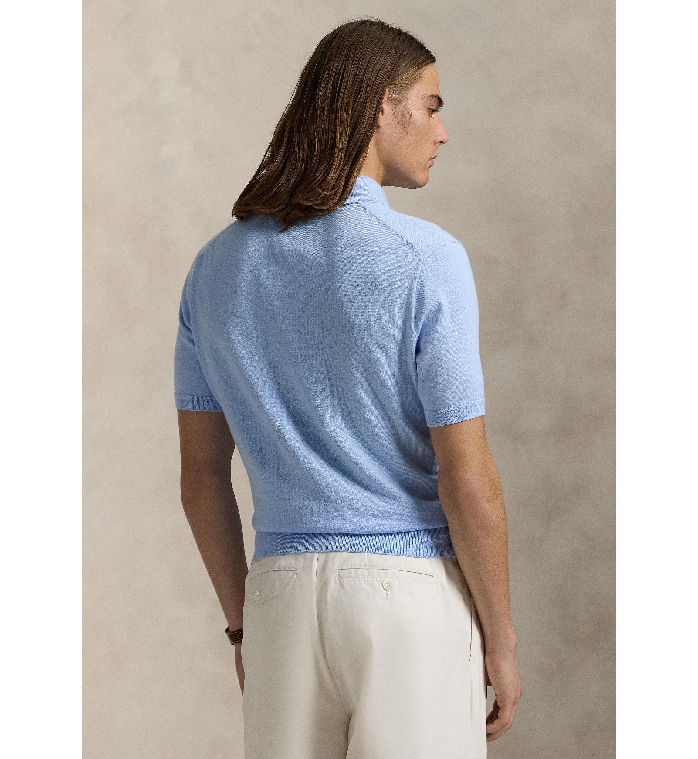  Cotton Polo-Collar Sweater