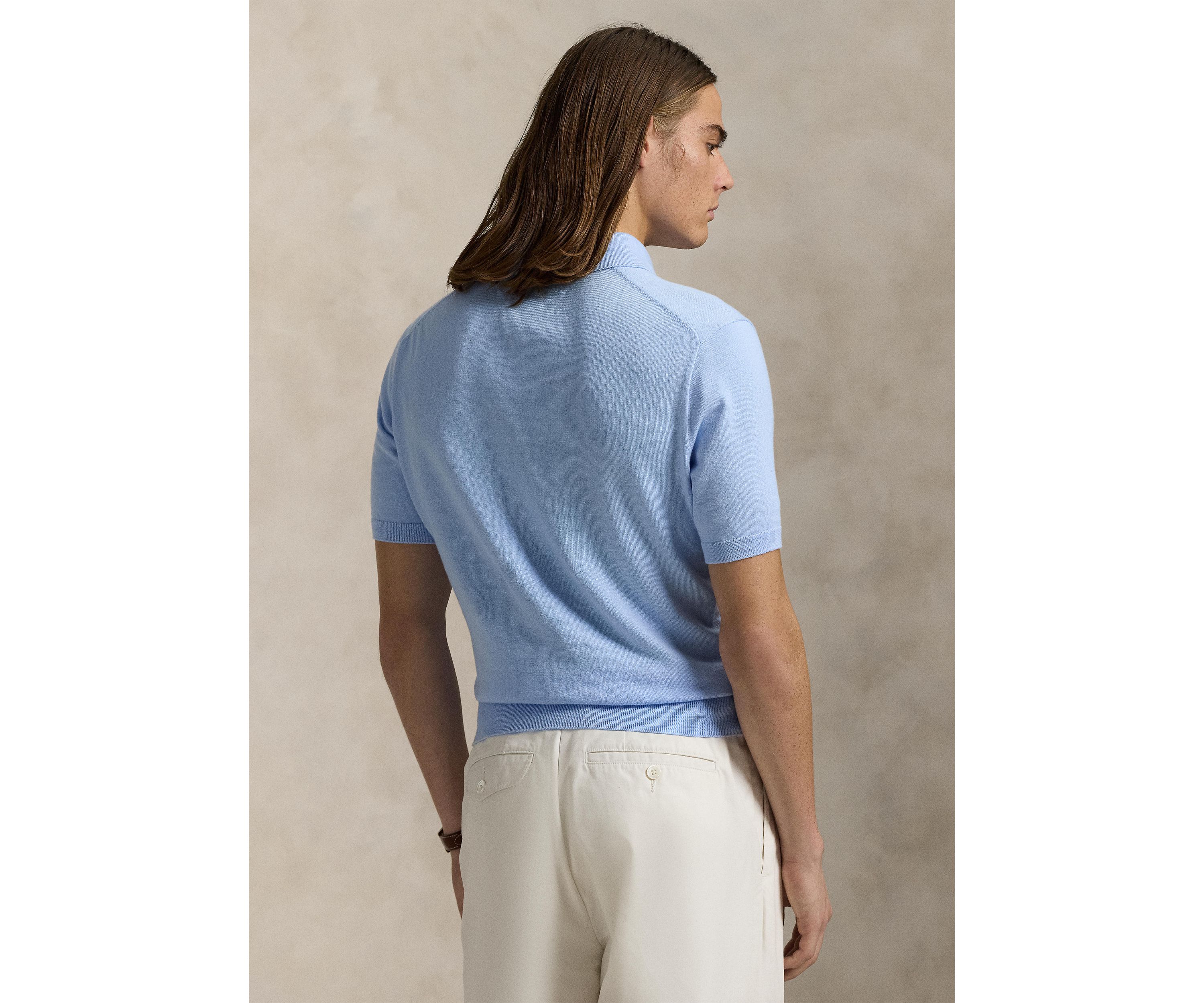 Cotton Polo-Collar Sweater