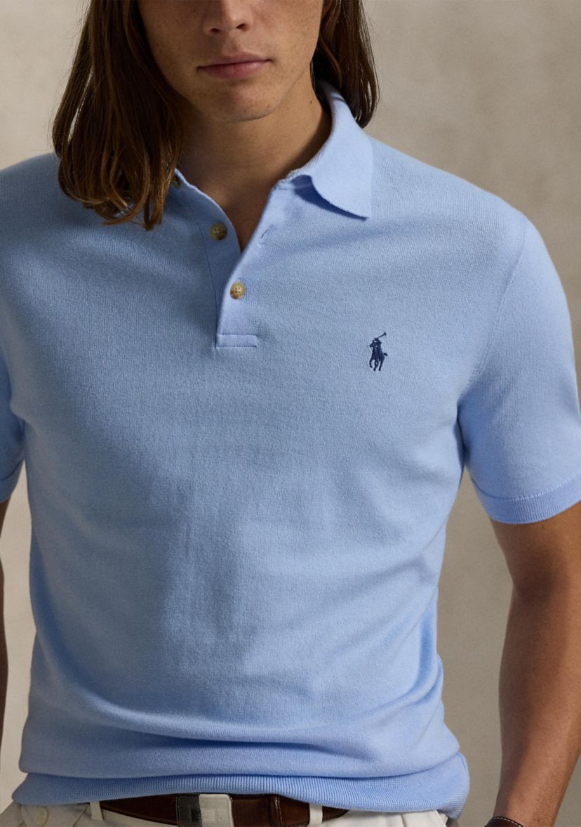  Cotton Polo-Collar Sweater