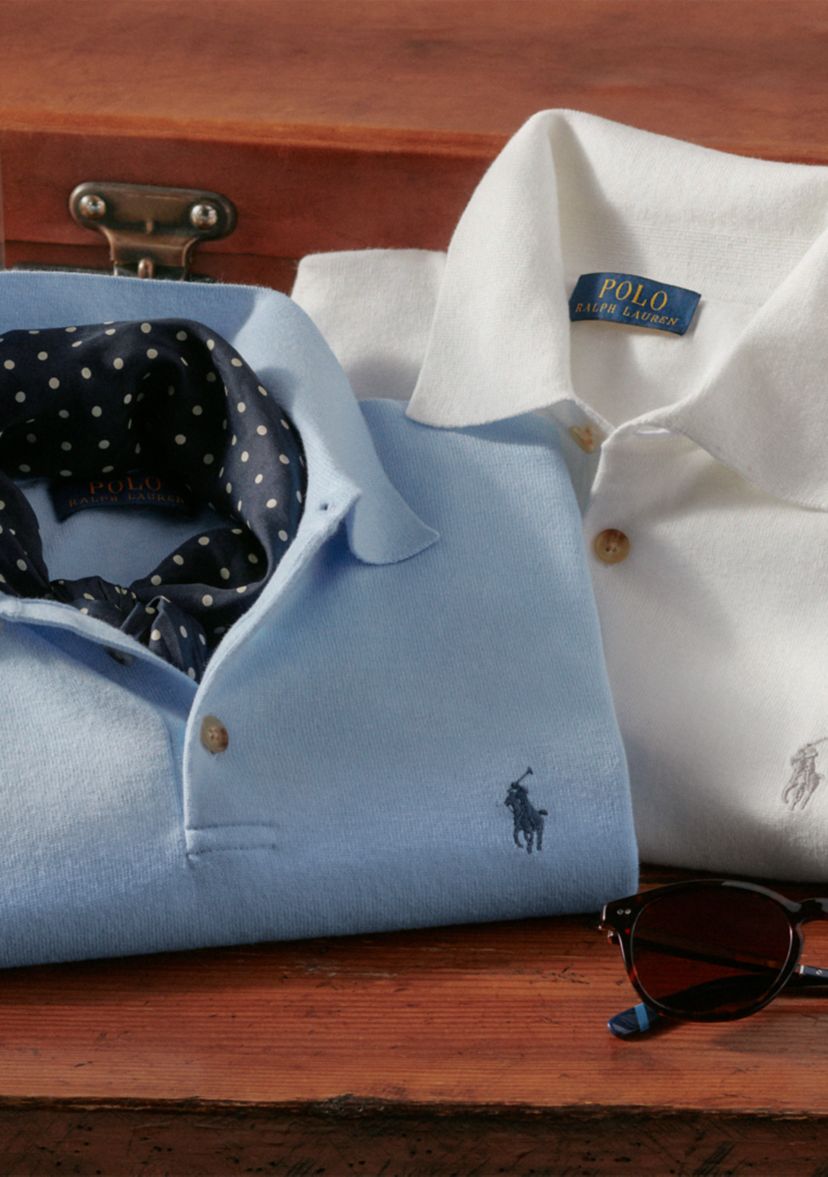 Cotton Polo-Collar Sweater