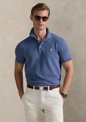 Polo Ralph Lauren Men's Classic Fit Stretch Mesh Polo Shirt, Blue, Large