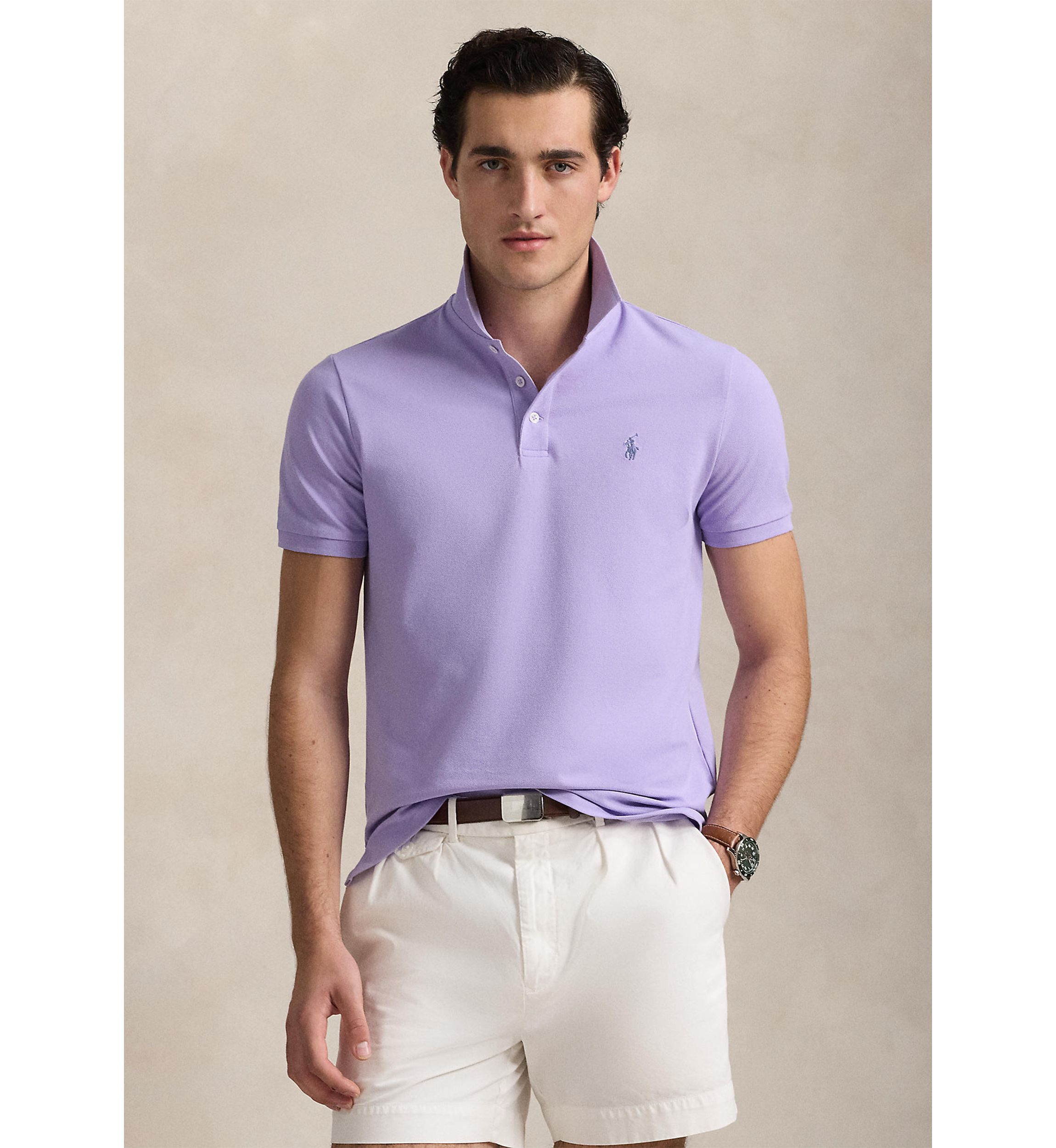 Classic Fit Stretch Mesh Polo Shirt