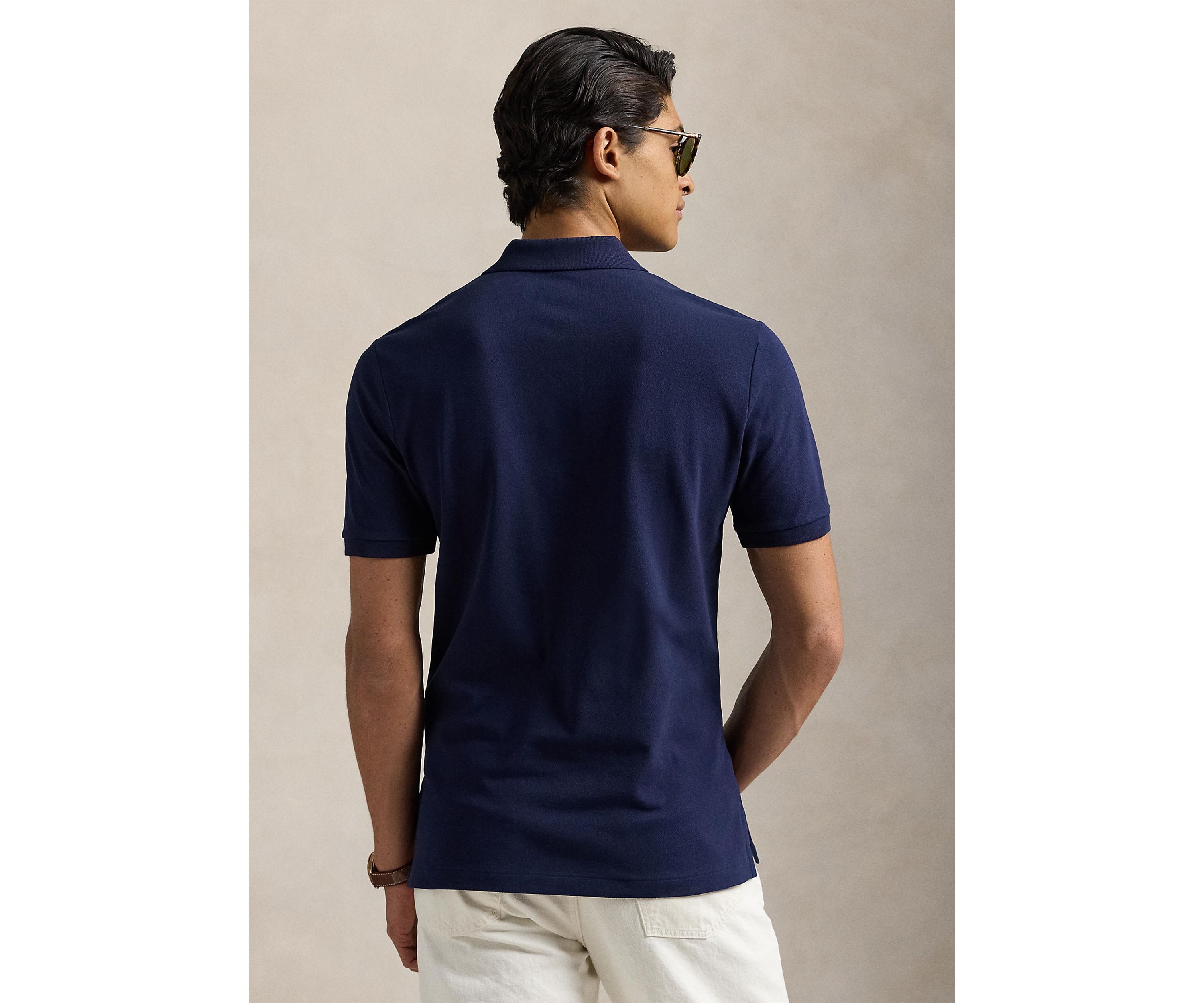 Classic Fit Stretch Mesh Polo Shirt 