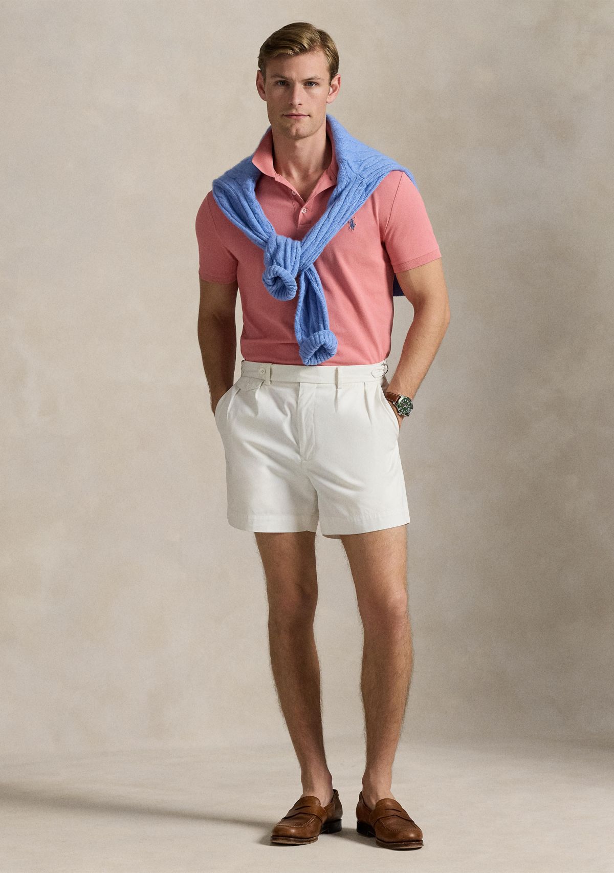 Classic Fit Stretch Mesh Polo Shirt 