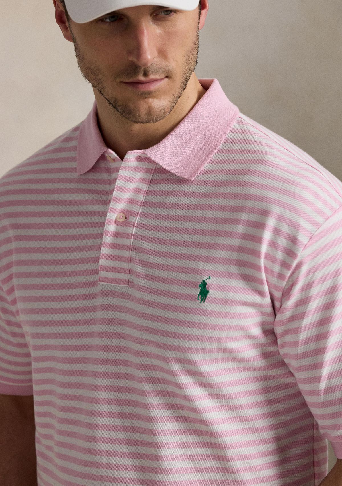 Big & Tall Striped Mesh Polo Shirt