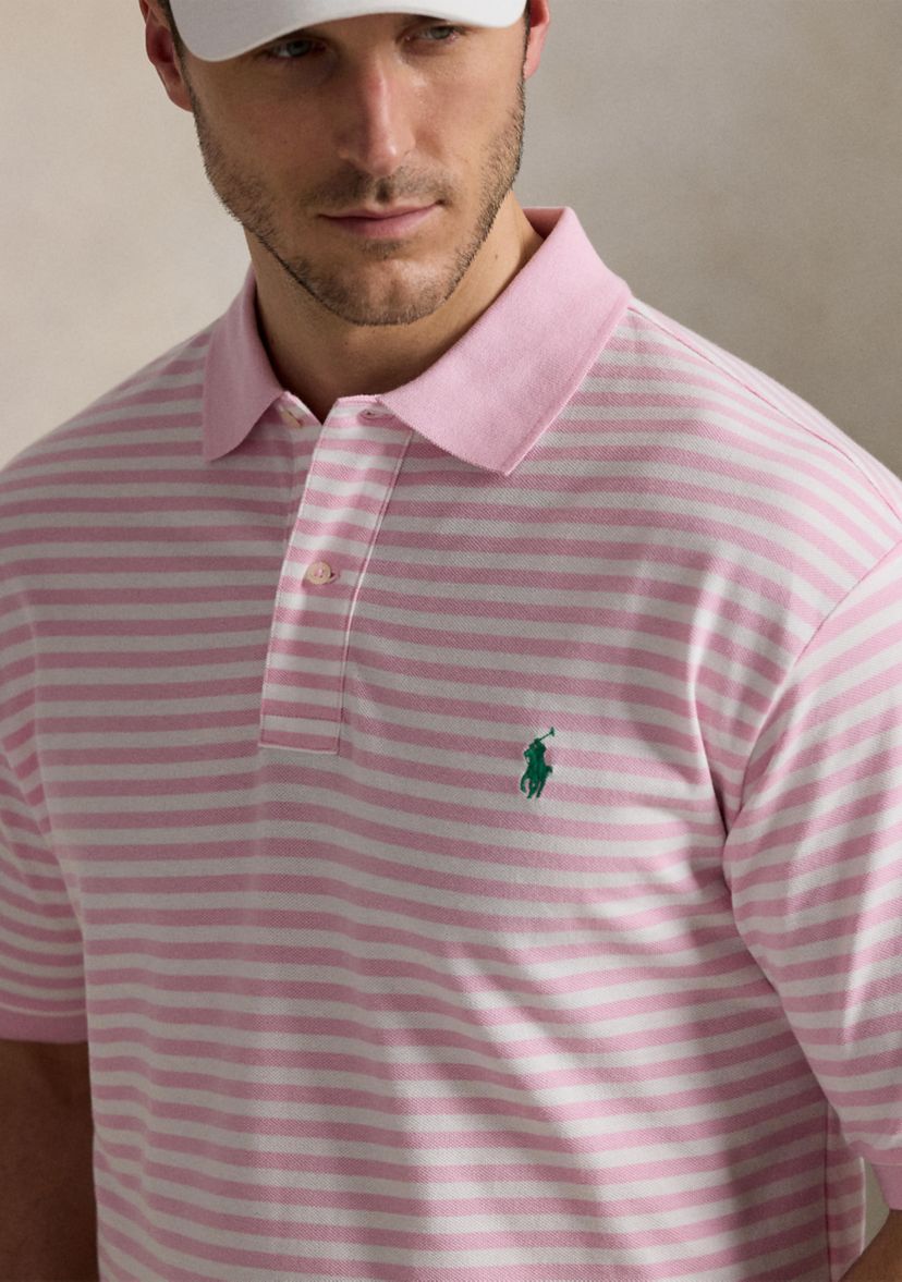 Big & Tall Striped Mesh Polo Shirt