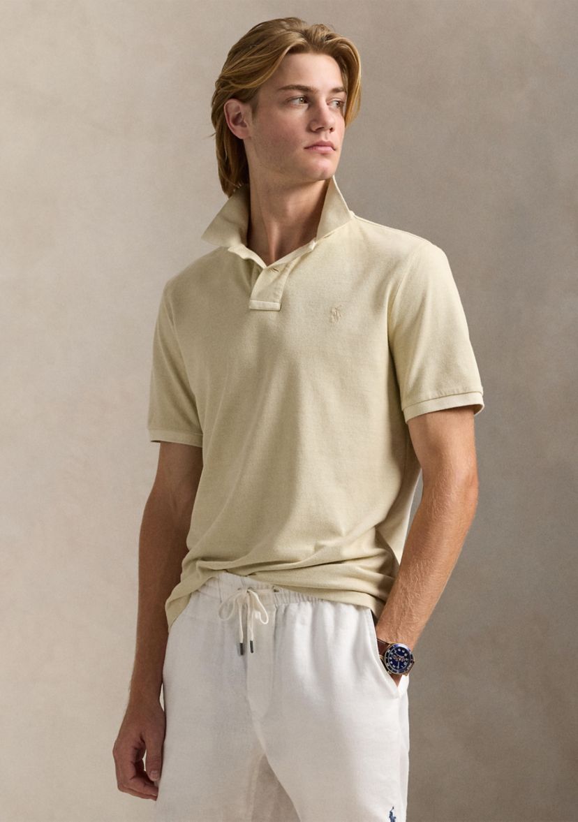 Classic Fit Mineral-Dyed Mesh Polo Shirt