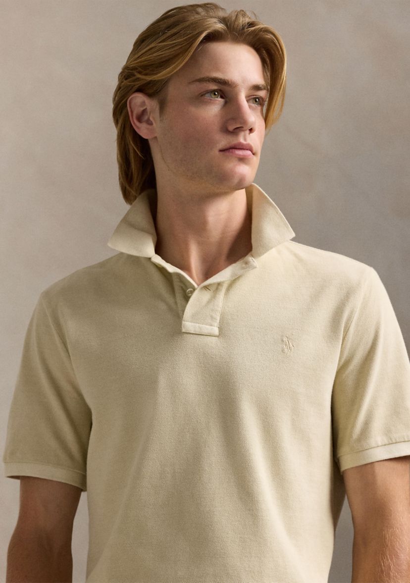 Classic Fit Mineral-Dyed Mesh Polo Shirt