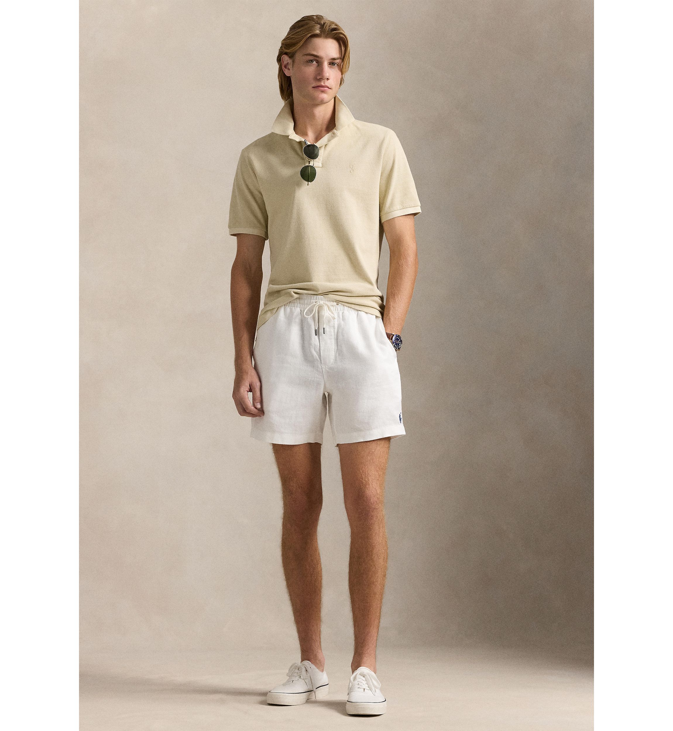 Classic Fit Mineral-Dyed Mesh Polo Shirt