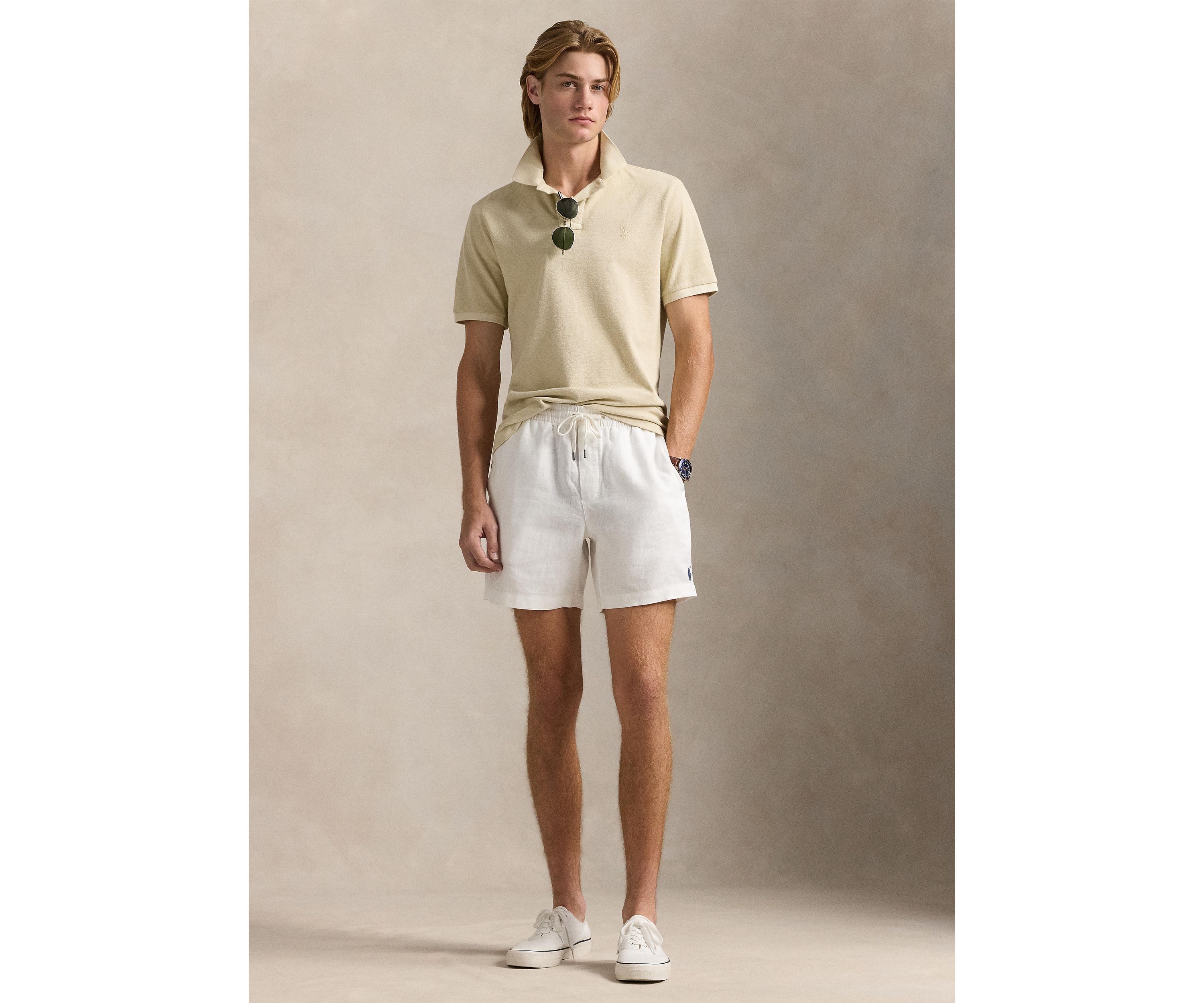 Classic Fit Mineral-Dyed Mesh Polo Shirt