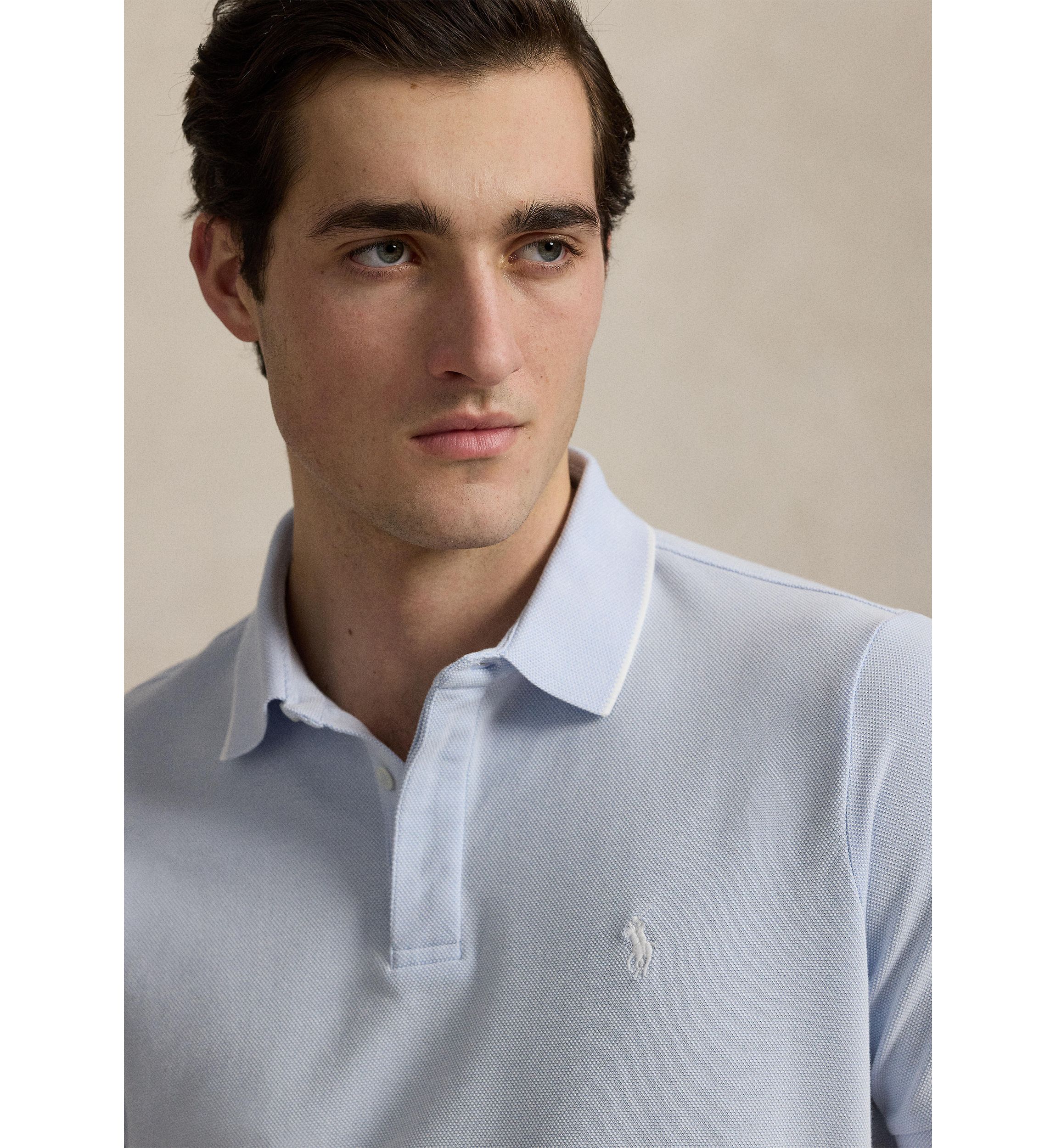 Classic Fit Stretch Oxford Mesh Polo Shirt