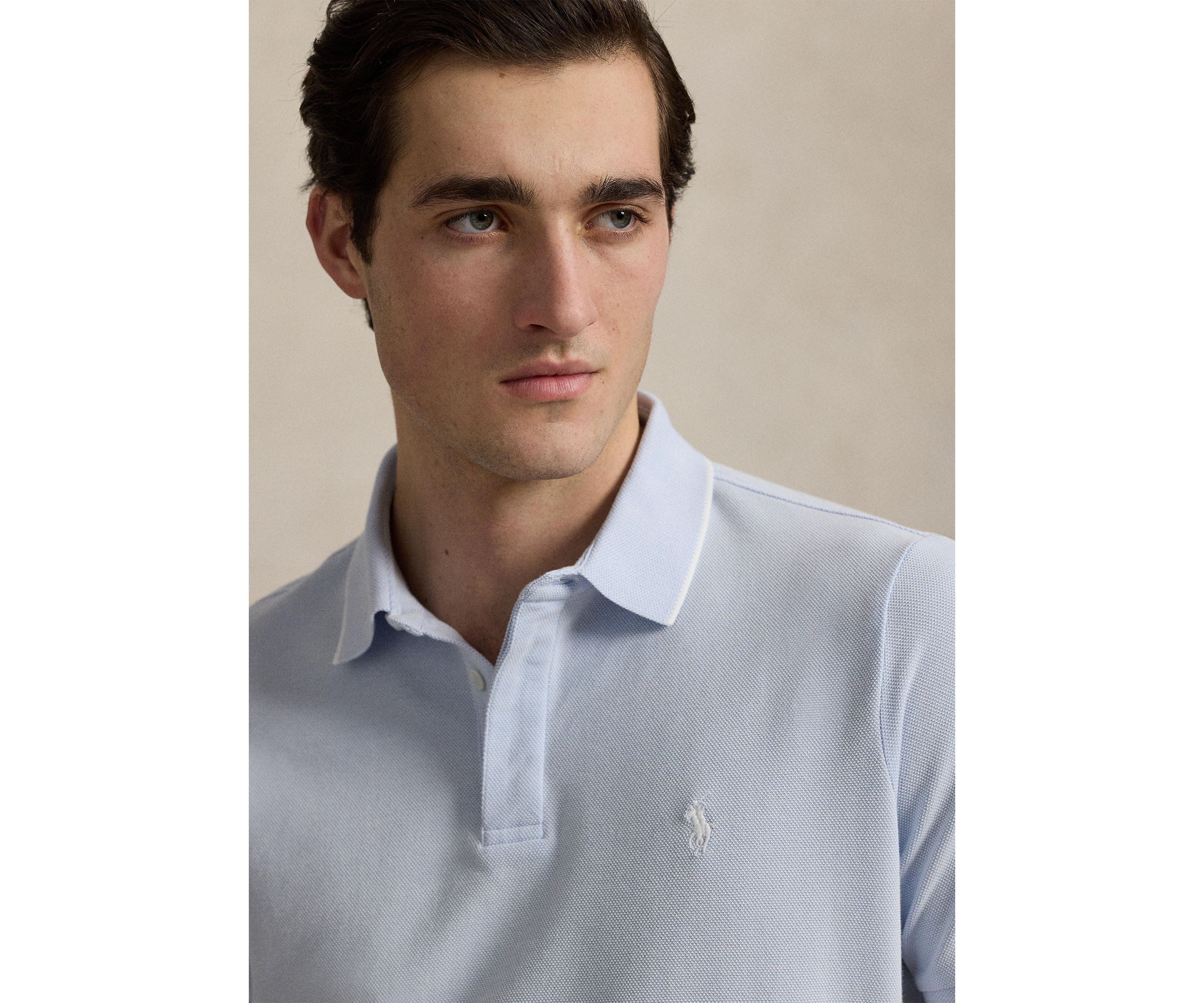 Classic Fit Stretch Oxford Mesh Polo Shirt