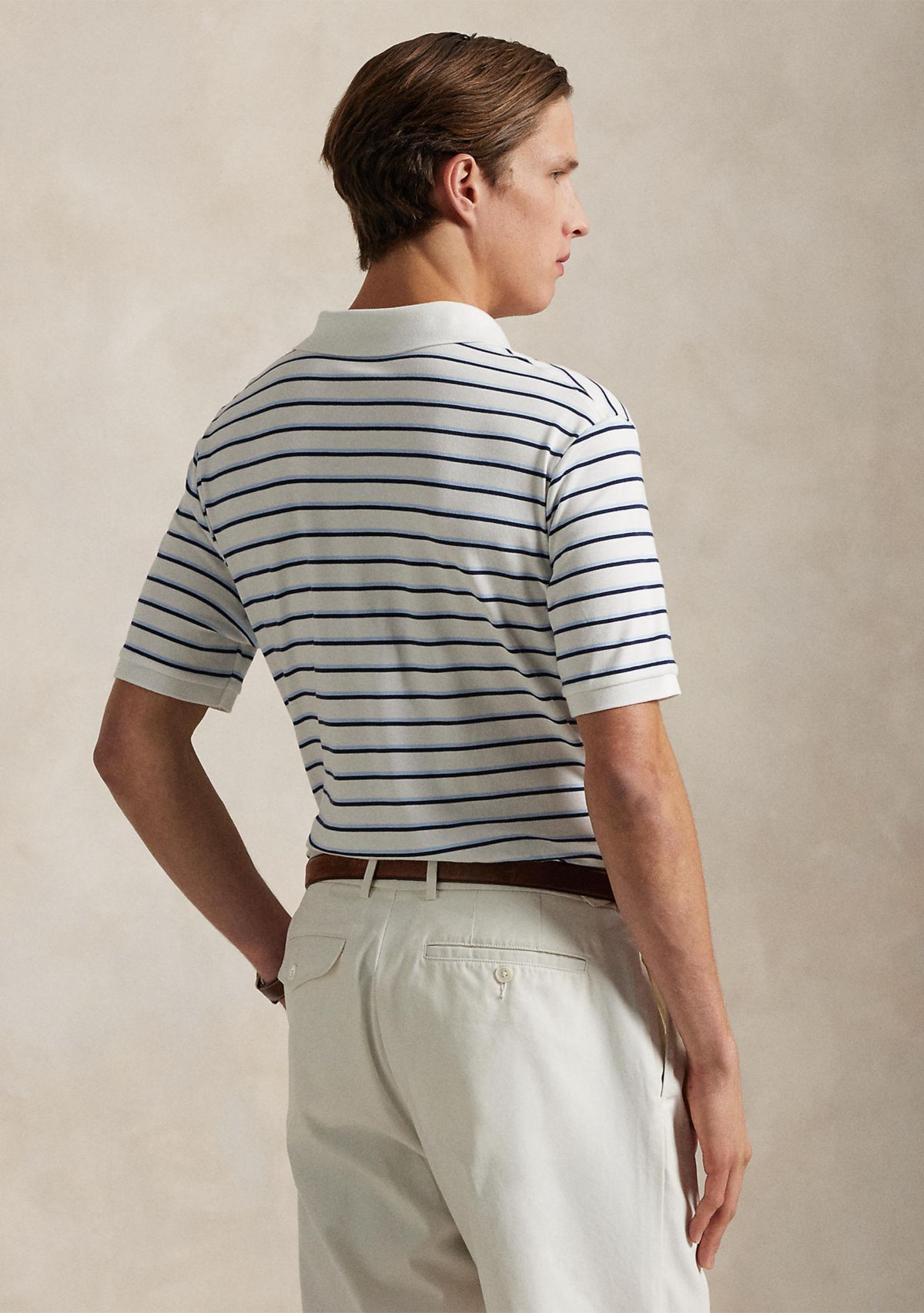 Classic Fit Striped Soft Cotton Polo Shirt