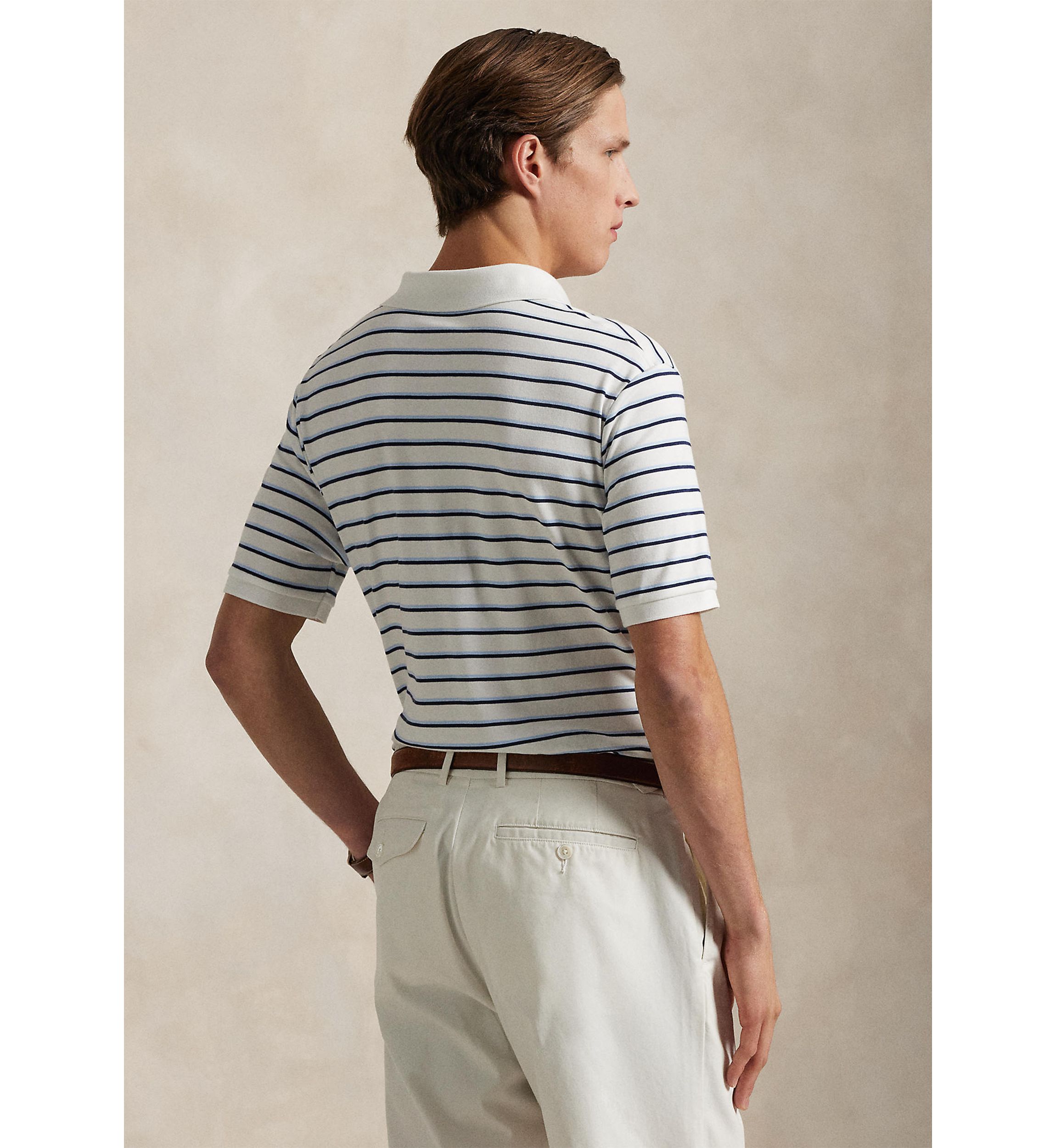 Classic Fit Striped Soft Cotton Polo Shirt