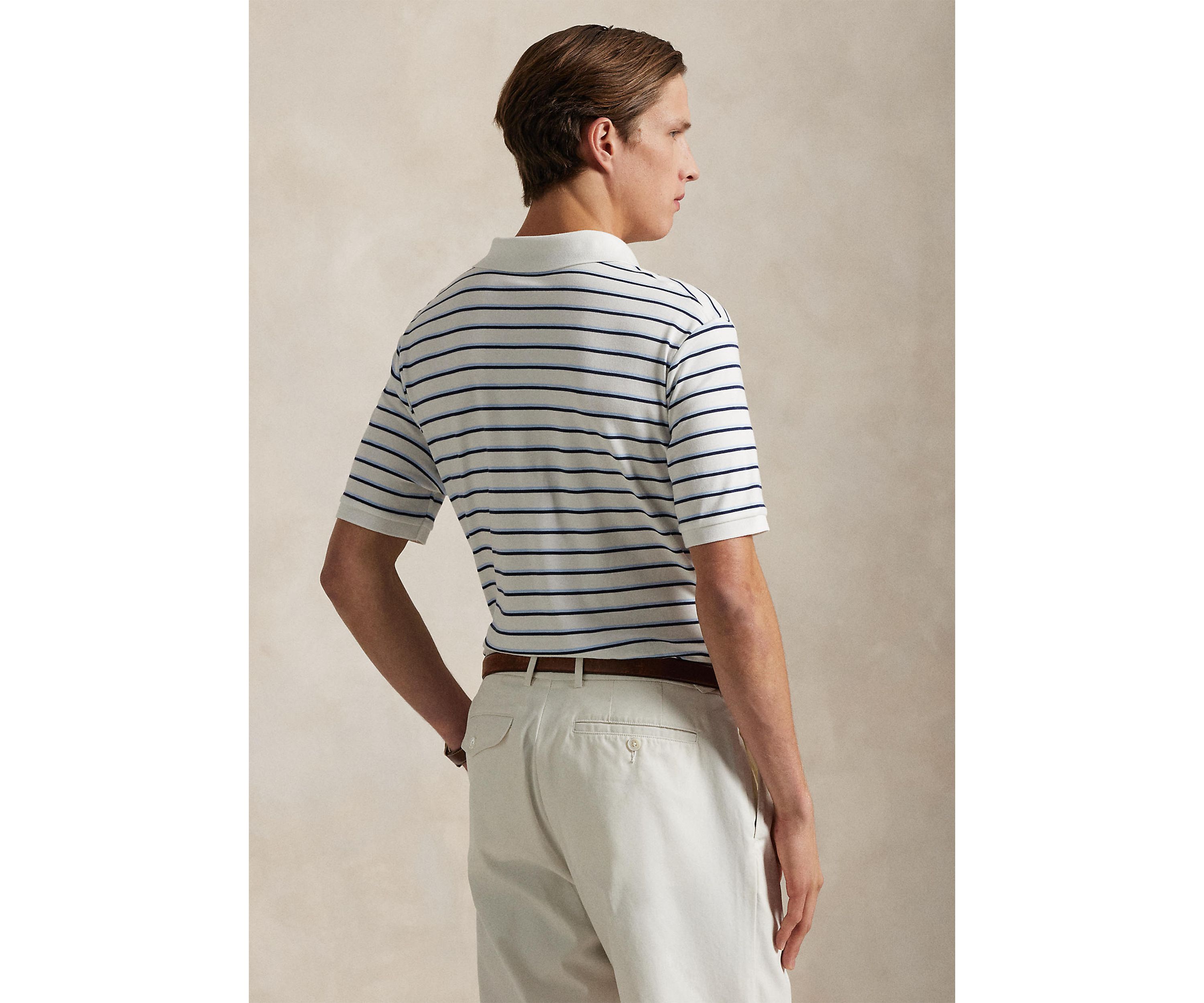 Classic Fit Striped Soft Cotton Polo Shirt