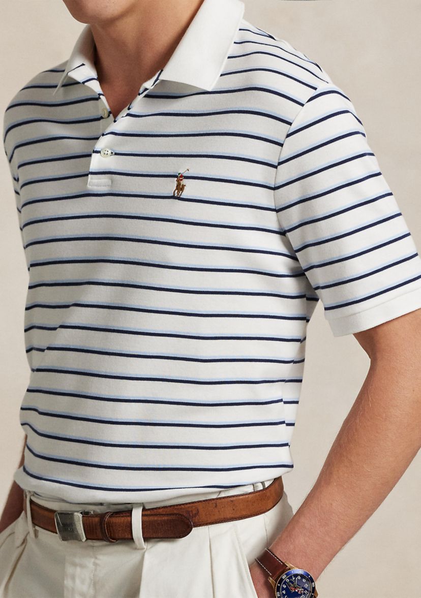 Classic Fit Striped Soft Cotton Polo Shirt