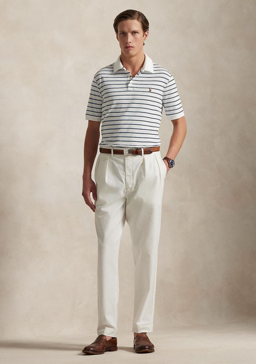 Classic Fit Striped Soft Cotton Polo Shirt