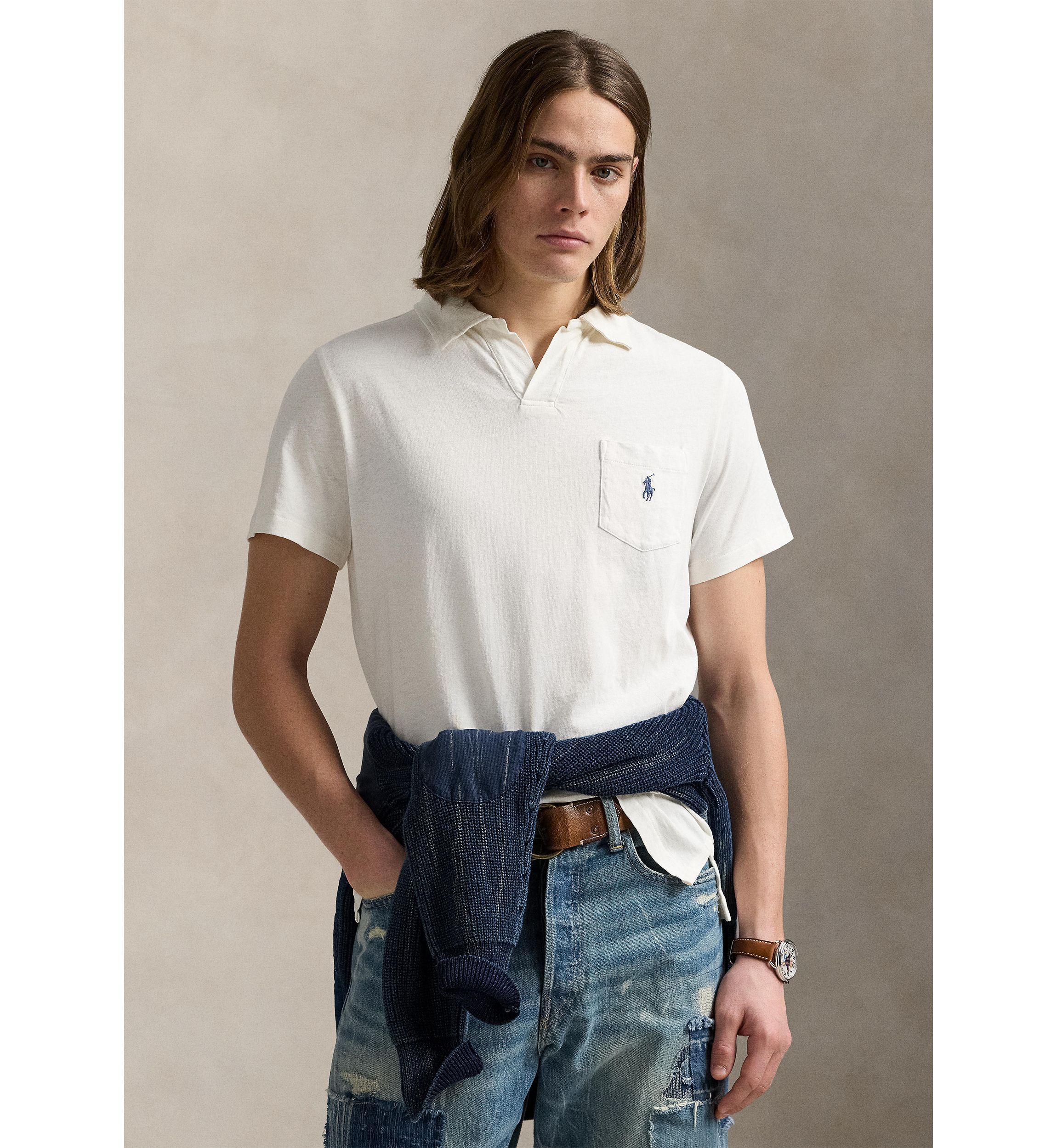 Standard Cotton Linen Jersey Polo Shirt