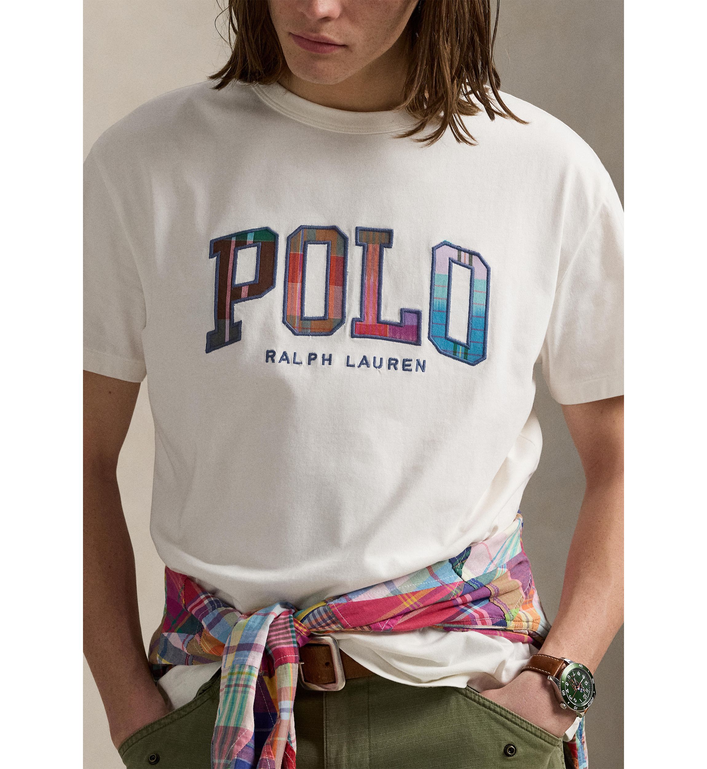 Classic Fit Madras Logo Jersey T-Shirt
