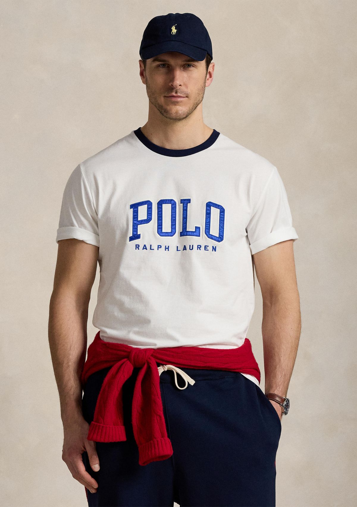 Big & Tall Classic Fit Letterman Logo Graphic Short Sleeve T-Shirt