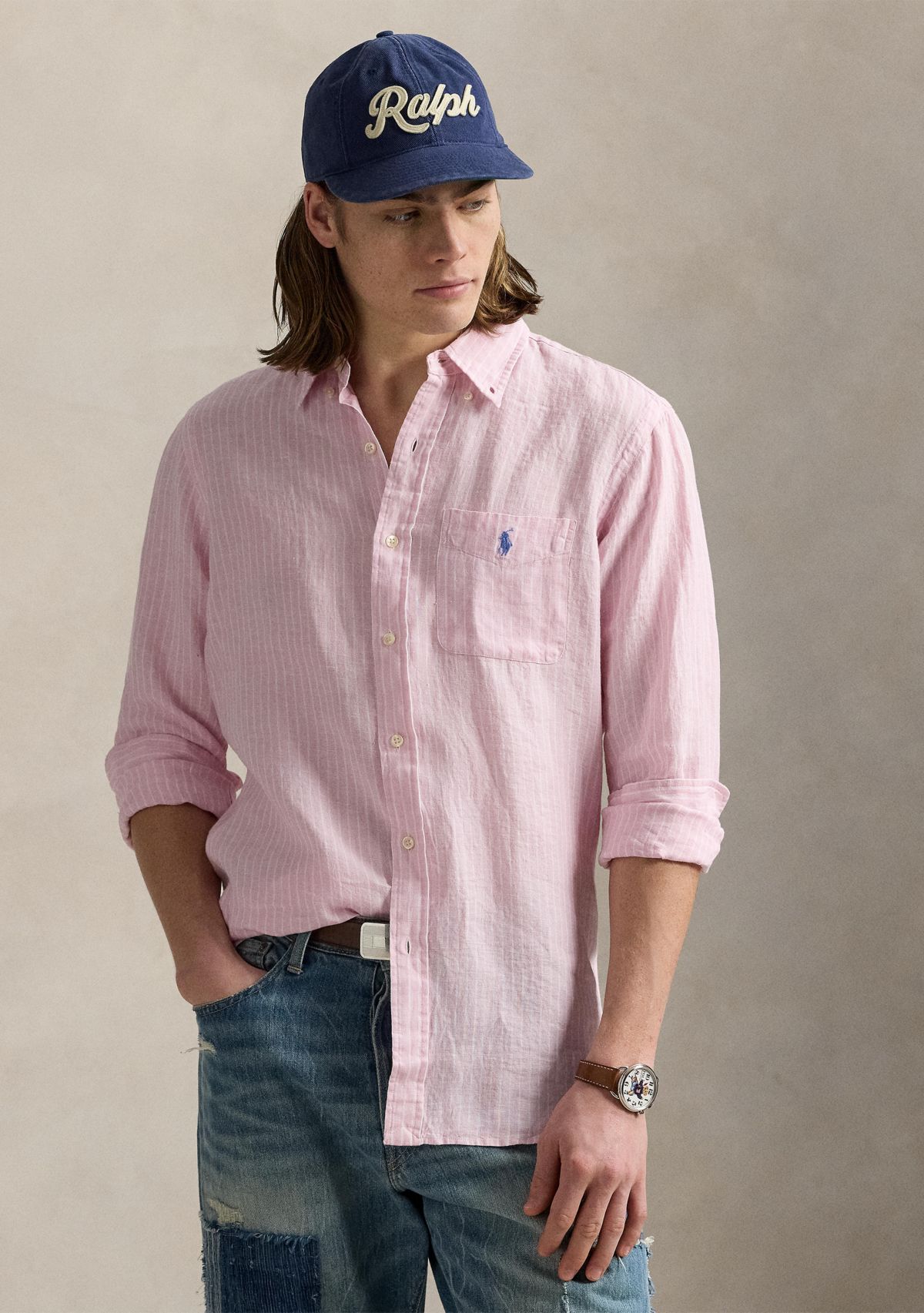 Classic Fit Striped Linen Shirt