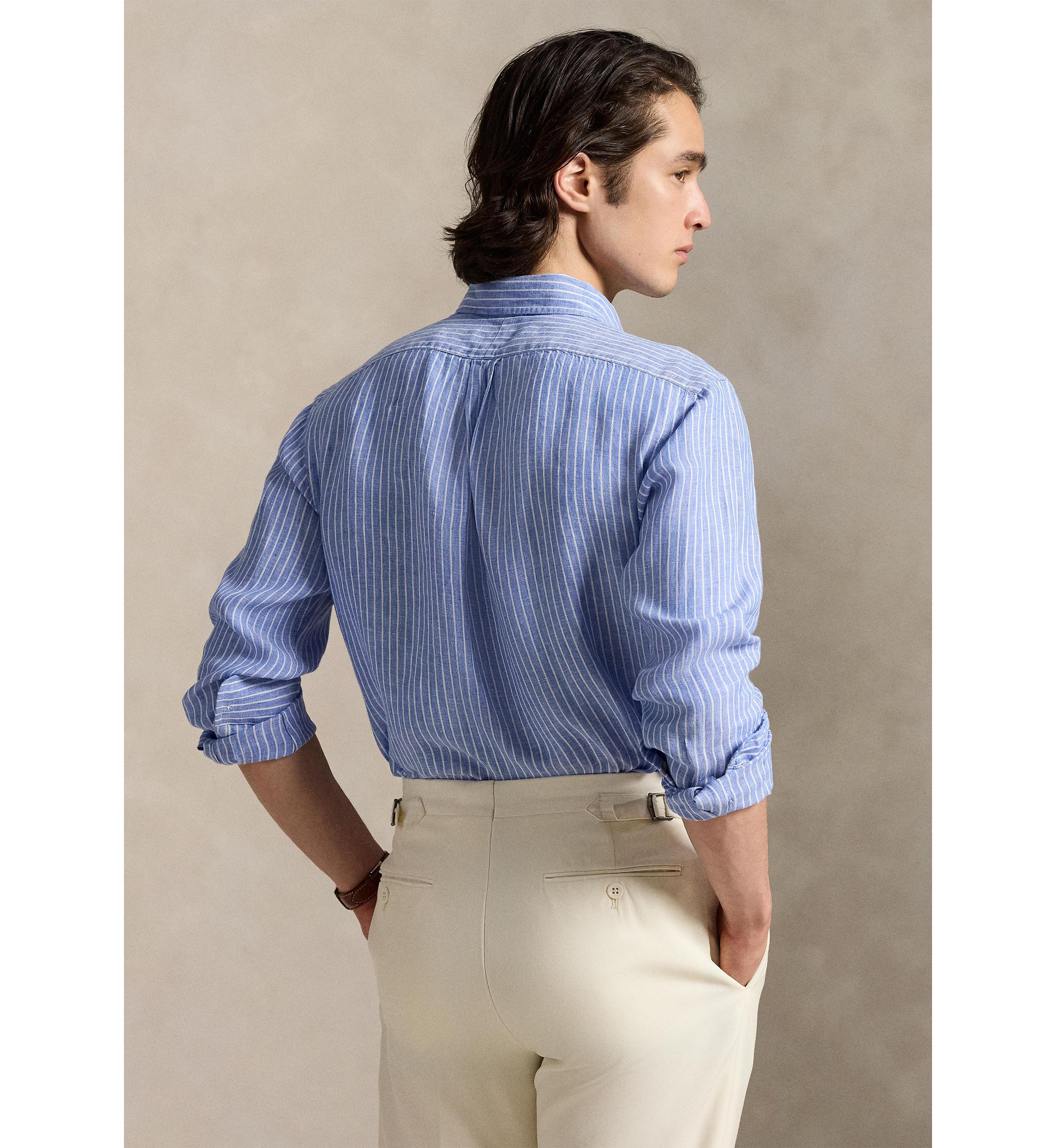 Classic Fit Striped Linen Shirt