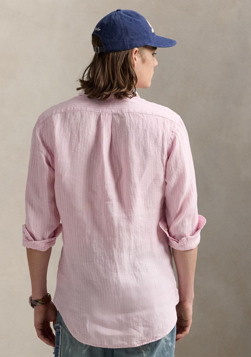 Classic Fit Striped Linen Shirt