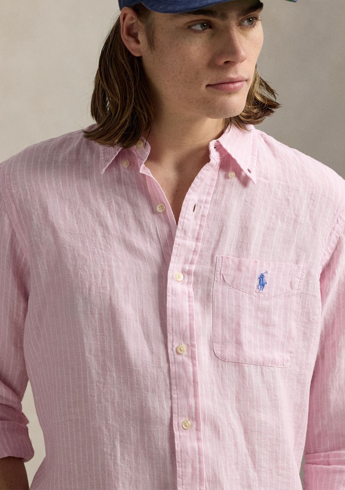 Classic Fit Striped Linen Shirt