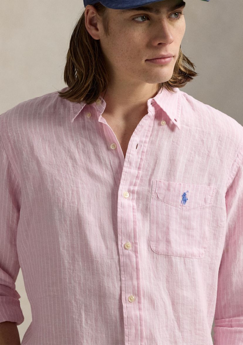 Classic Fit Striped Linen Shirt