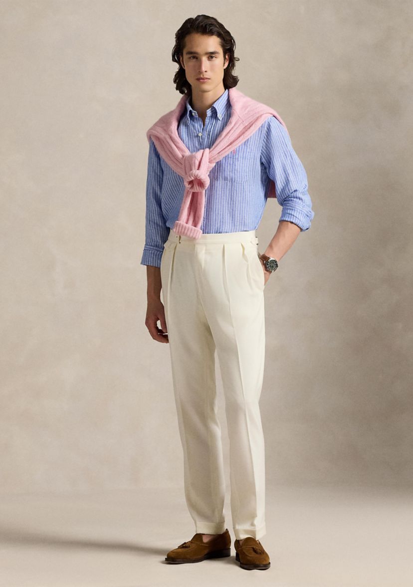 Classic Fit Striped Linen Shirt