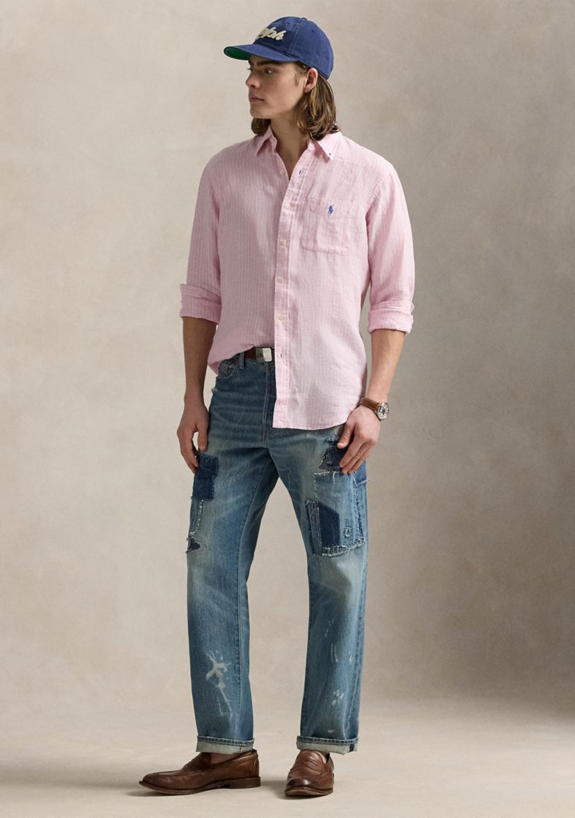 Classic Fit Striped Linen Shirt