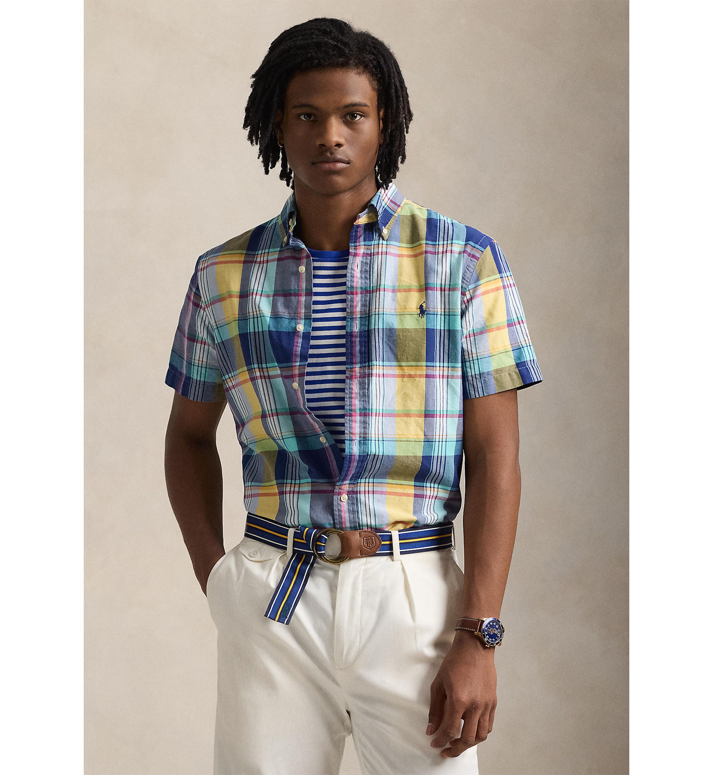 Classic Fit Plaid Oxford Shirt