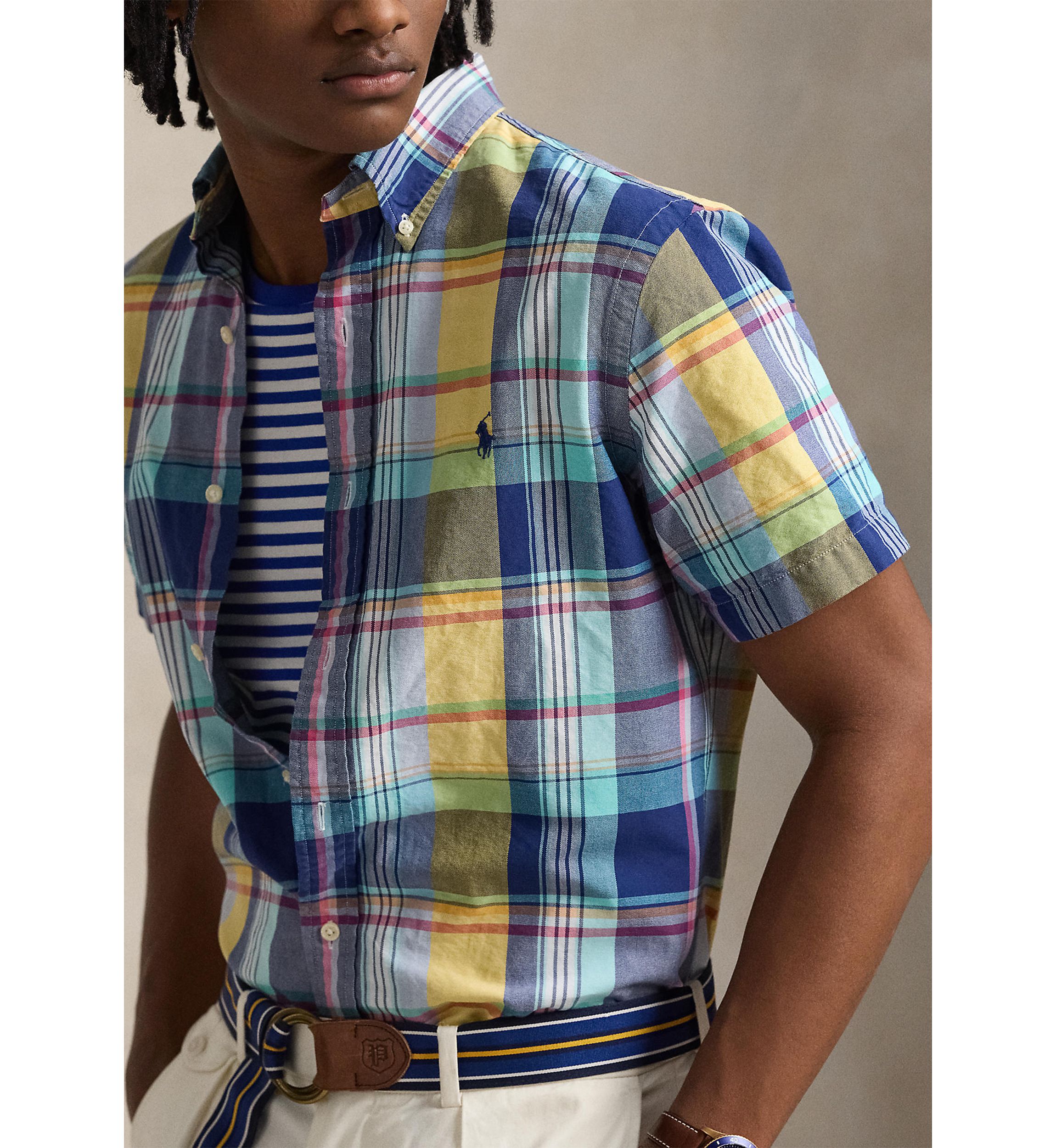 Classic Fit Plaid Oxford Shirt