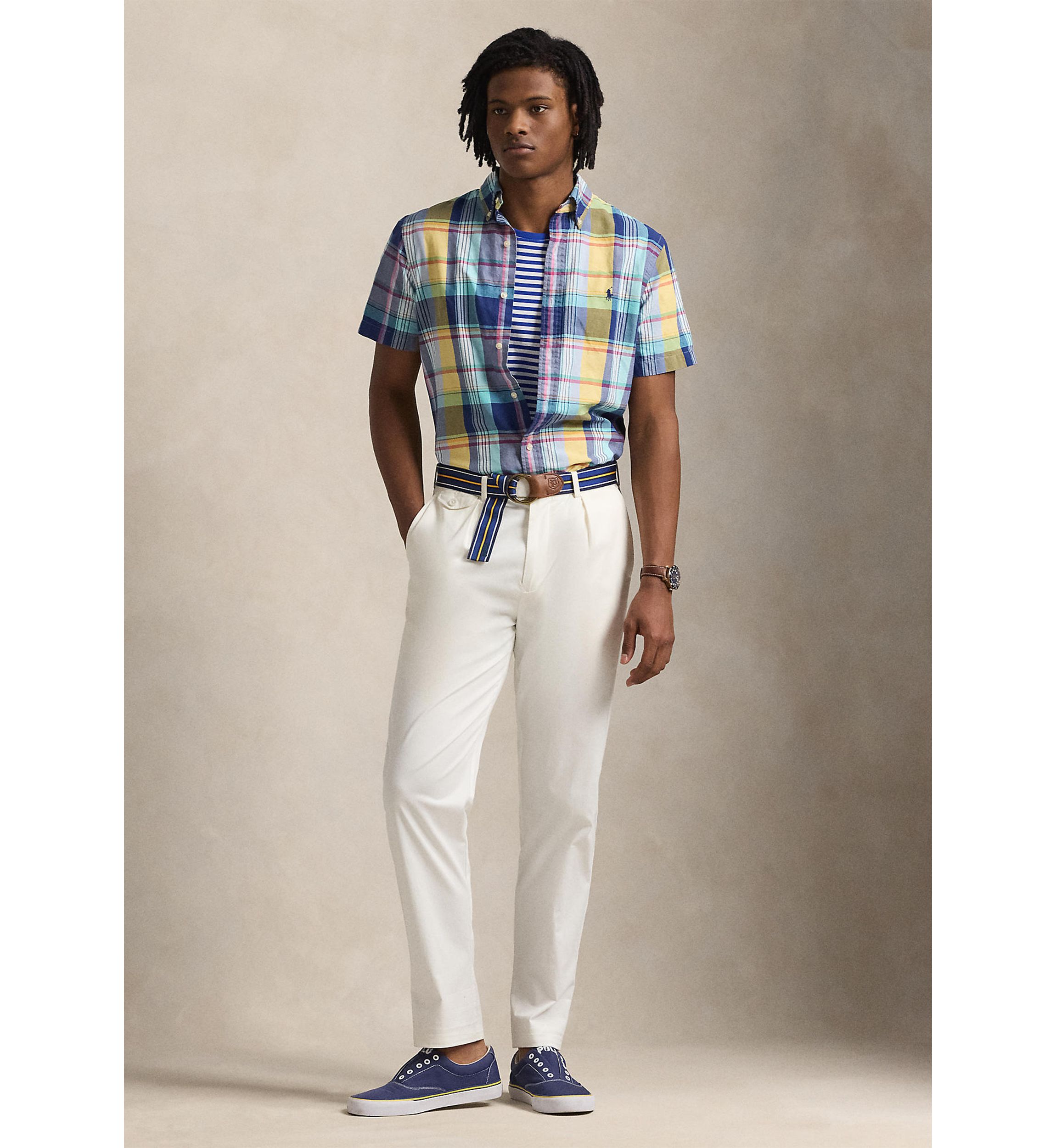 Classic Fit Plaid Oxford Shirt