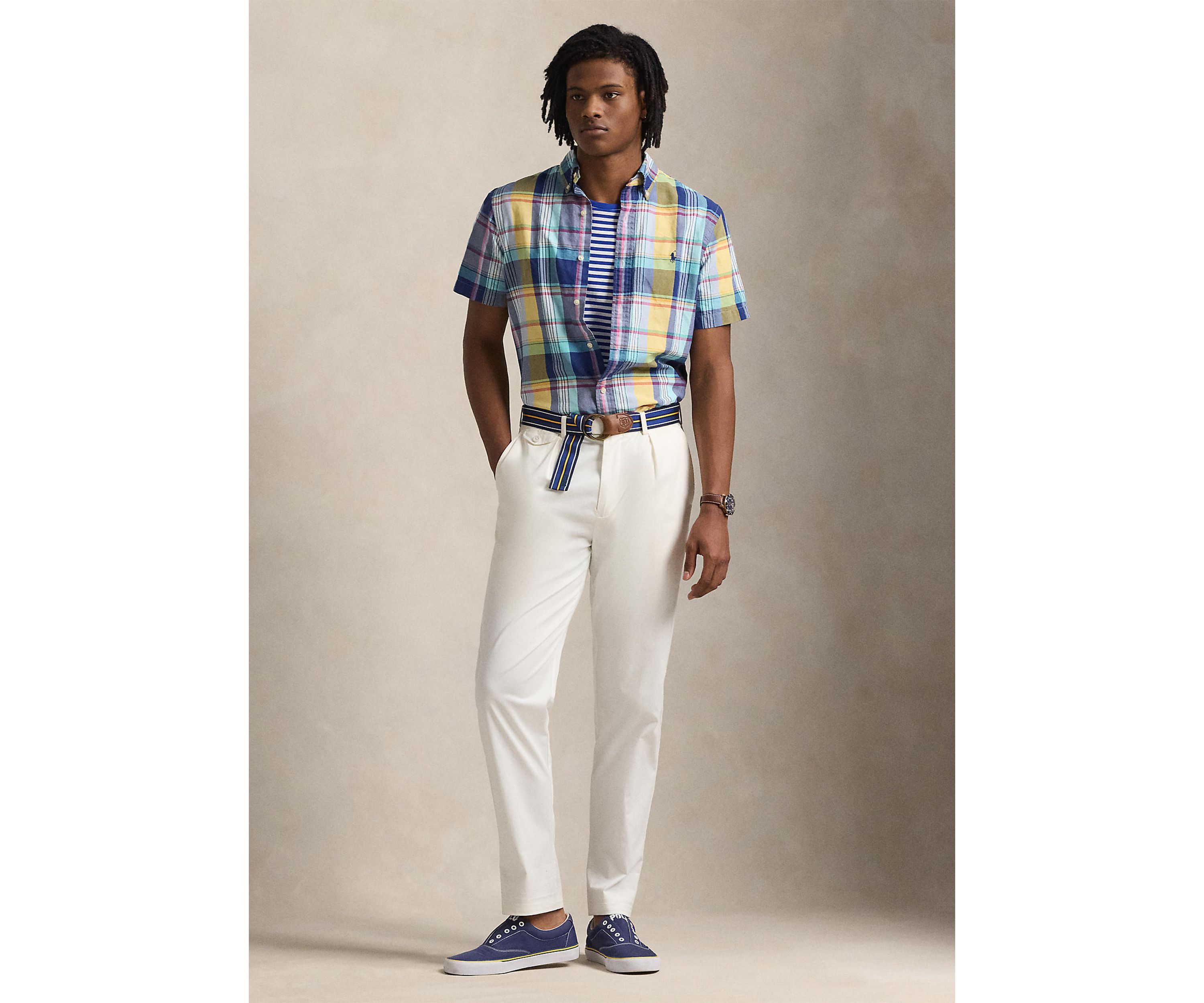 Classic Fit Plaid Oxford Shirt