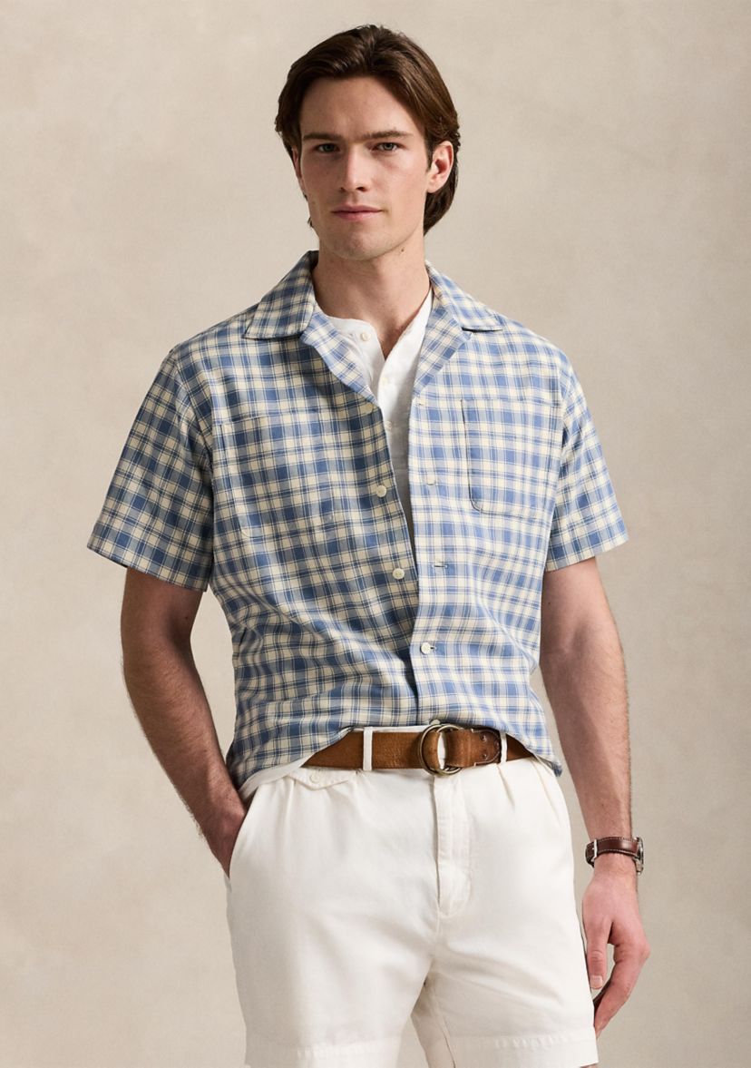 Classic Fit Plaid Oxford Camp Work Shirt
