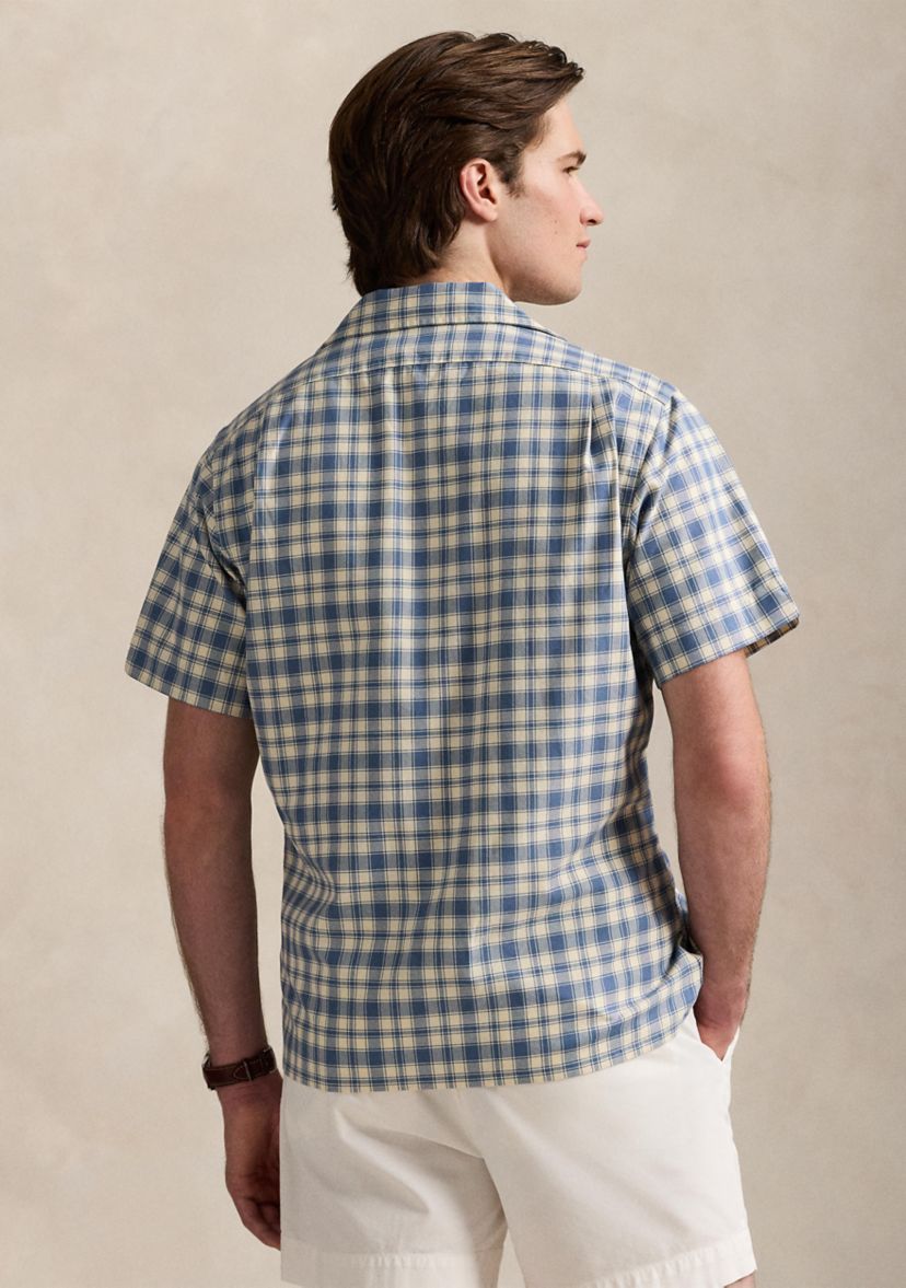 Classic Fit Plaid Oxford Camp Work Shirt