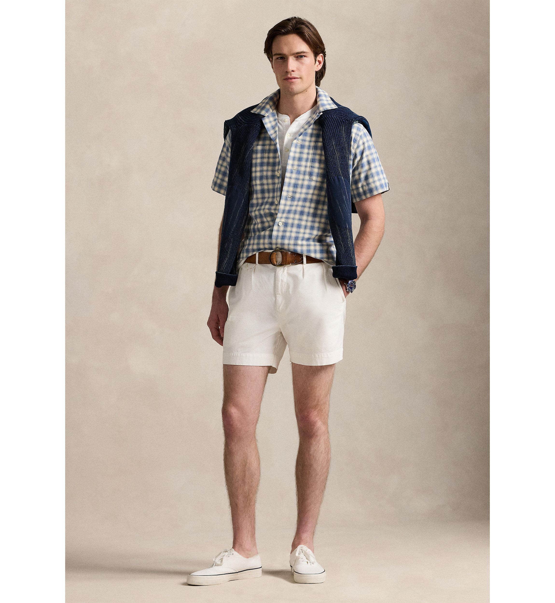 Classic Fit Plaid Oxford Camp Work Shirt