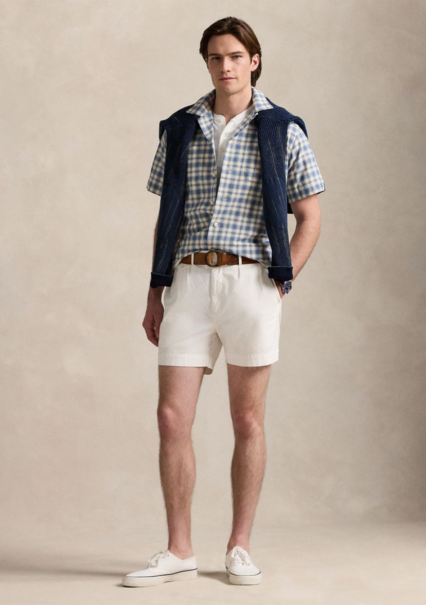 Classic Fit Plaid Oxford Camp Work Shirt