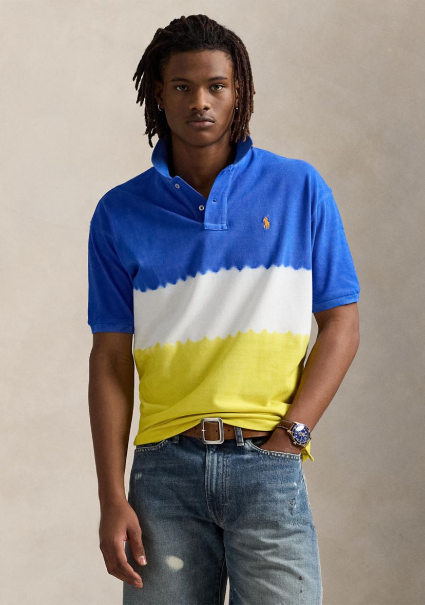 Classic Fit Dip Dyed Mesh Polo Shirt