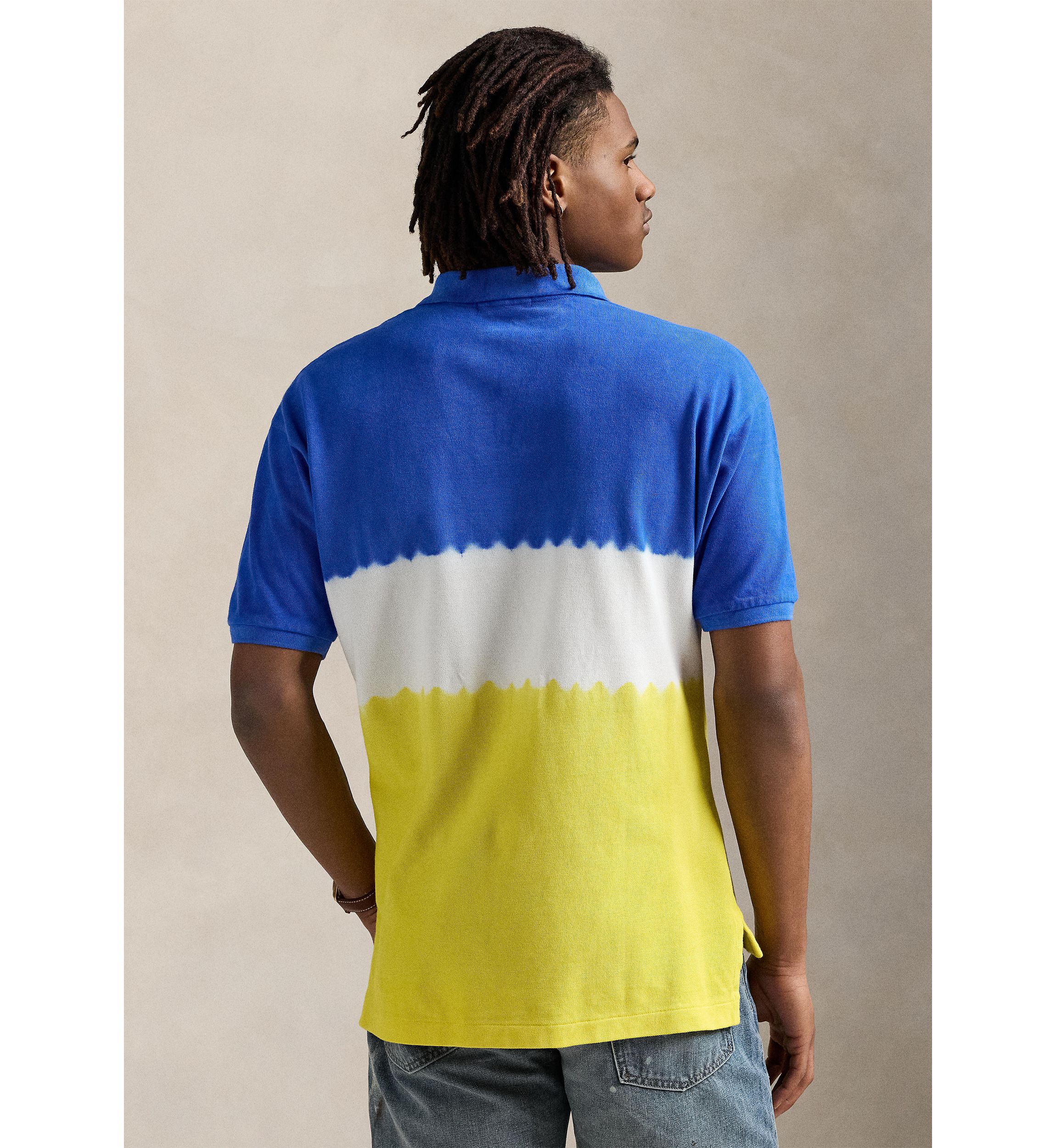 Classic Fit Dip Dyed Mesh Polo Shirt